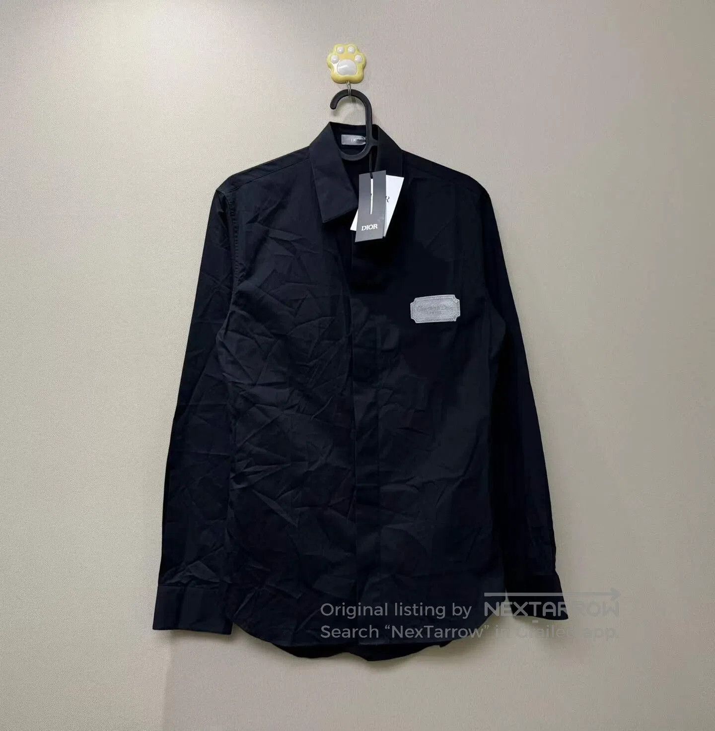 Dior Dior size 37 Black Embroidered Slogan Logo Shirt| Size US S / EU 44-46 / 1 - 1 Thumbnail
