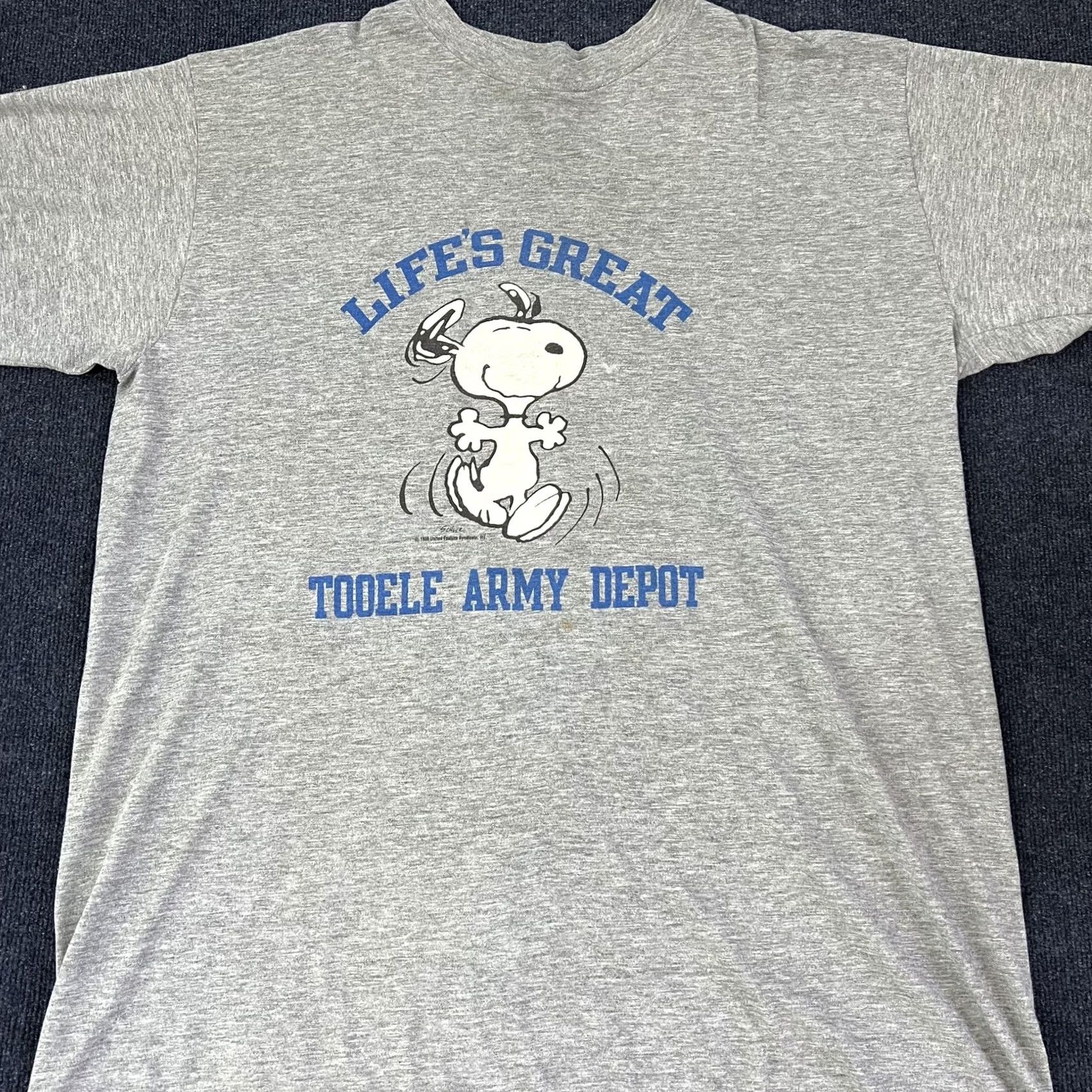 Peanuts Vintage Peanuts Snoopy Shirt Mens OS Sleep Gray Tooele Army Depot Tee Size US M / EU 48-50 / 2 - 2 Thumbnail