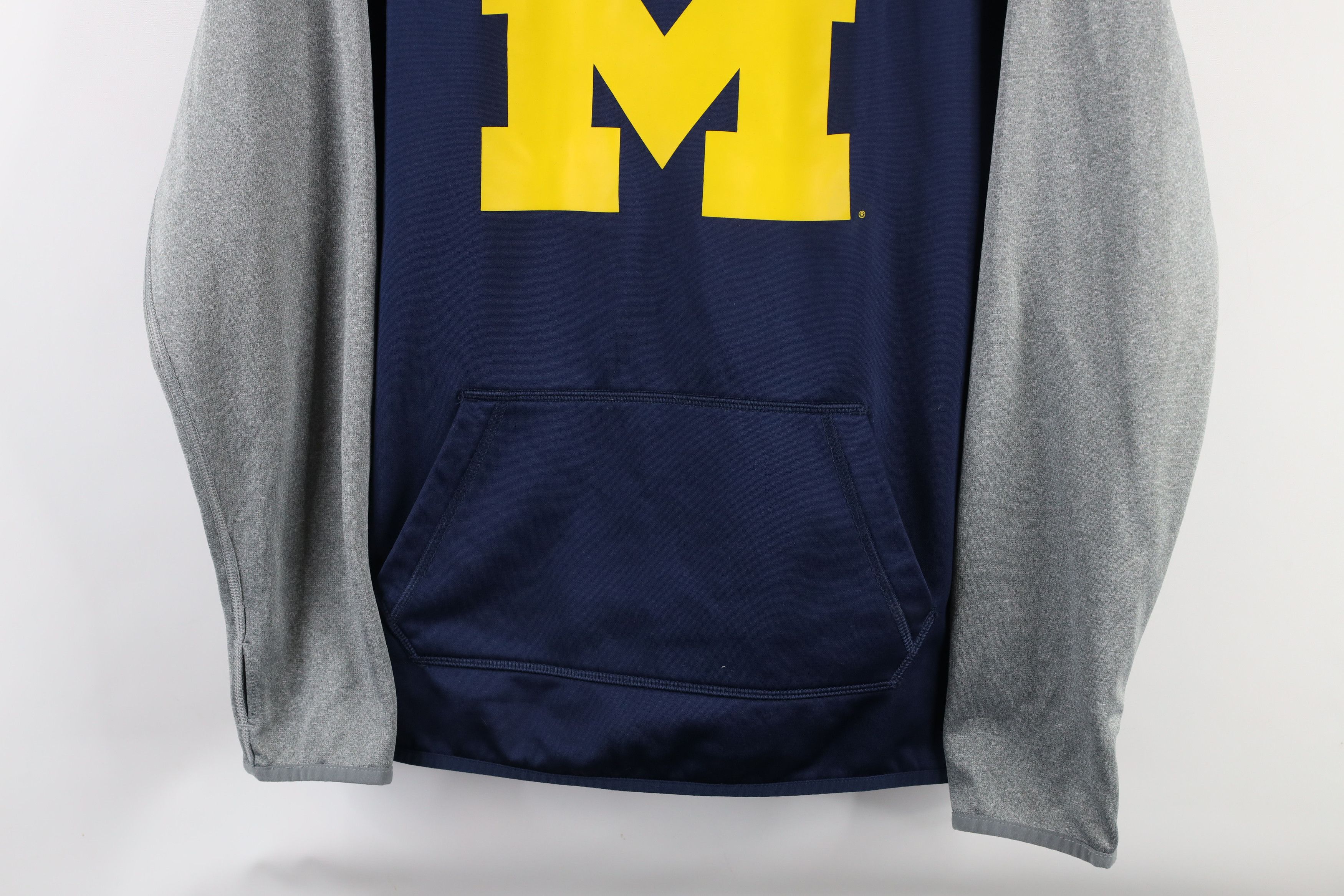 Nike × Vintage Nike Block M University of Michigan Hoodie Sweatshirt Blue Size XXL / US 16-18 / IT 52-54 - 3 Thumbnail
