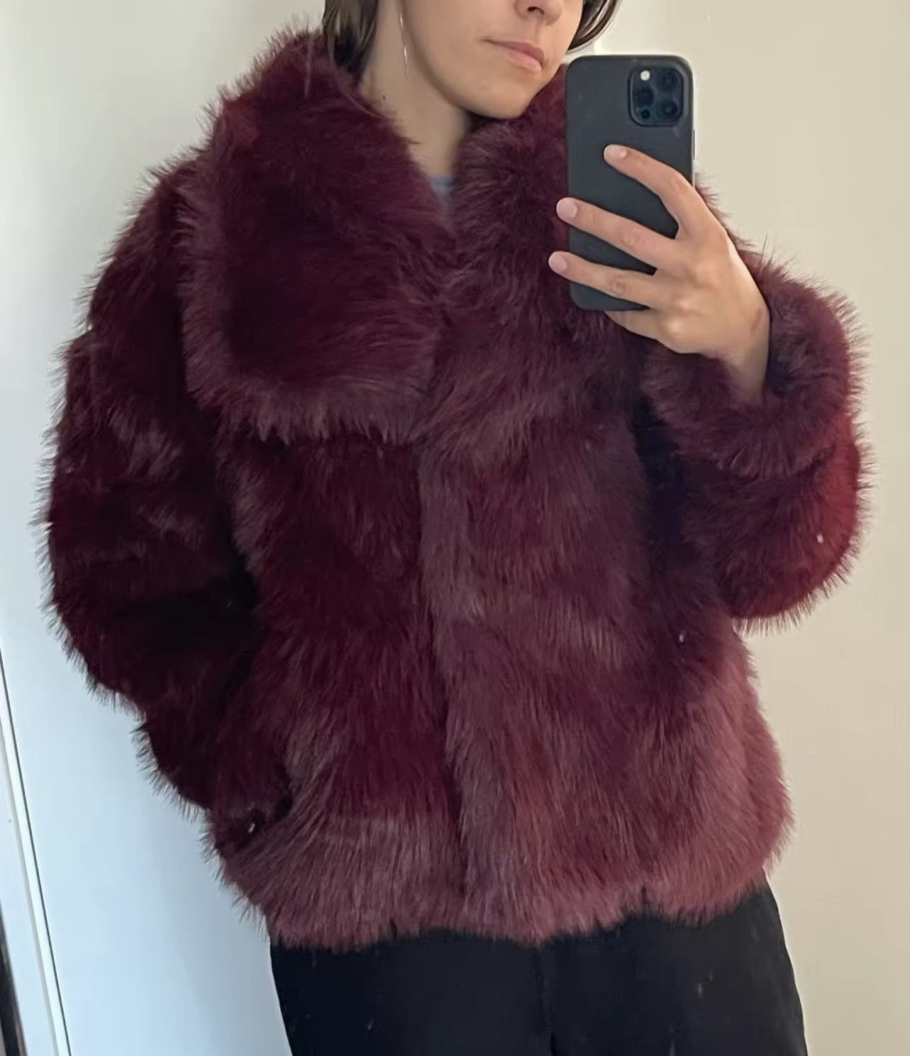 Japanese Brand × Vintage Ladies Faux Fur Plush Wool Long Sleeve Jacket Size M / US 6-8 / IT 42-44 - 3 Thumbnail