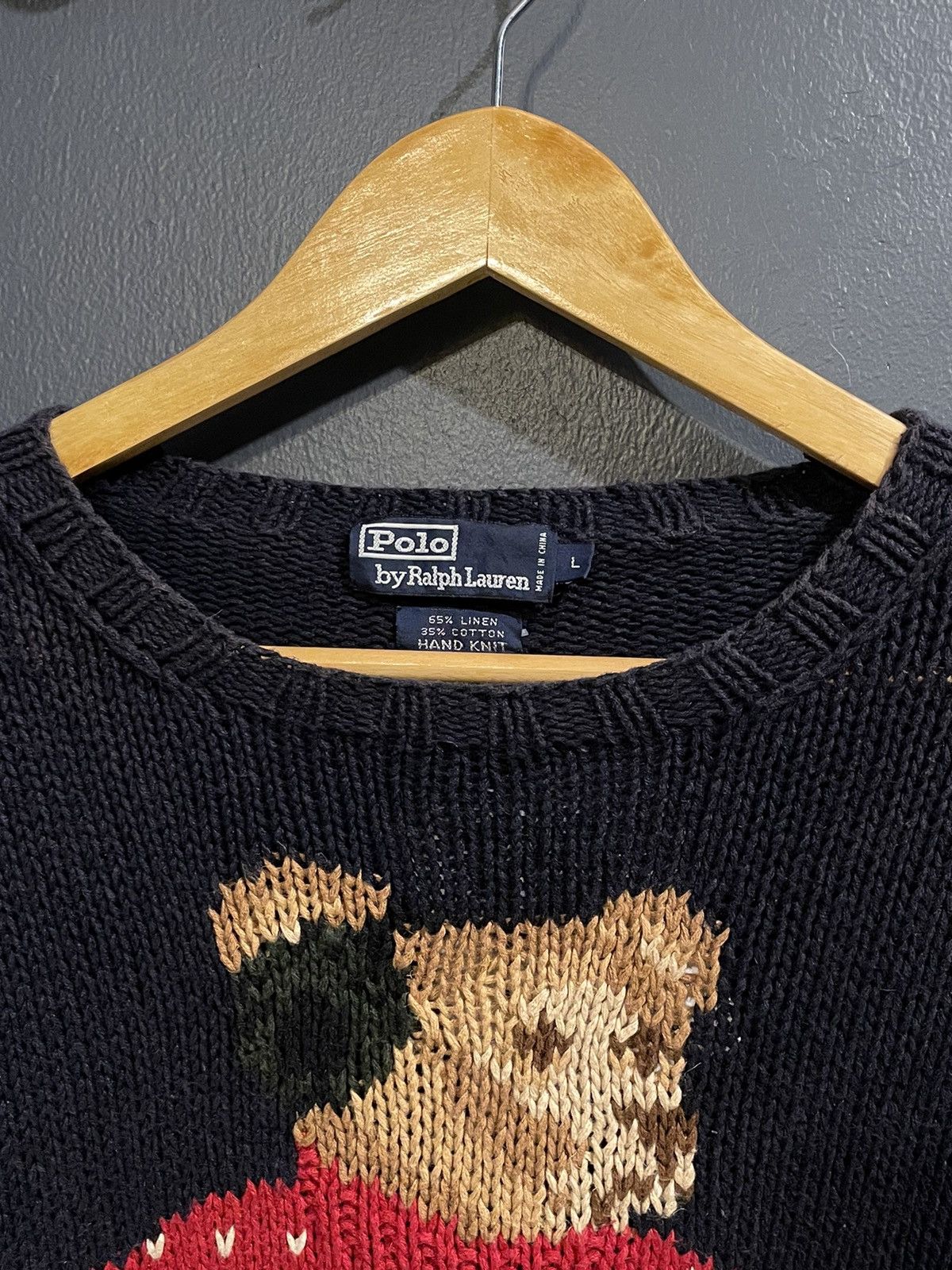 Polo Ralph Lauren × Vintage Sweater Polo Bear Vintage Hand Knit Size US L / EU 52-54 / 3 - 4 Thumbnail