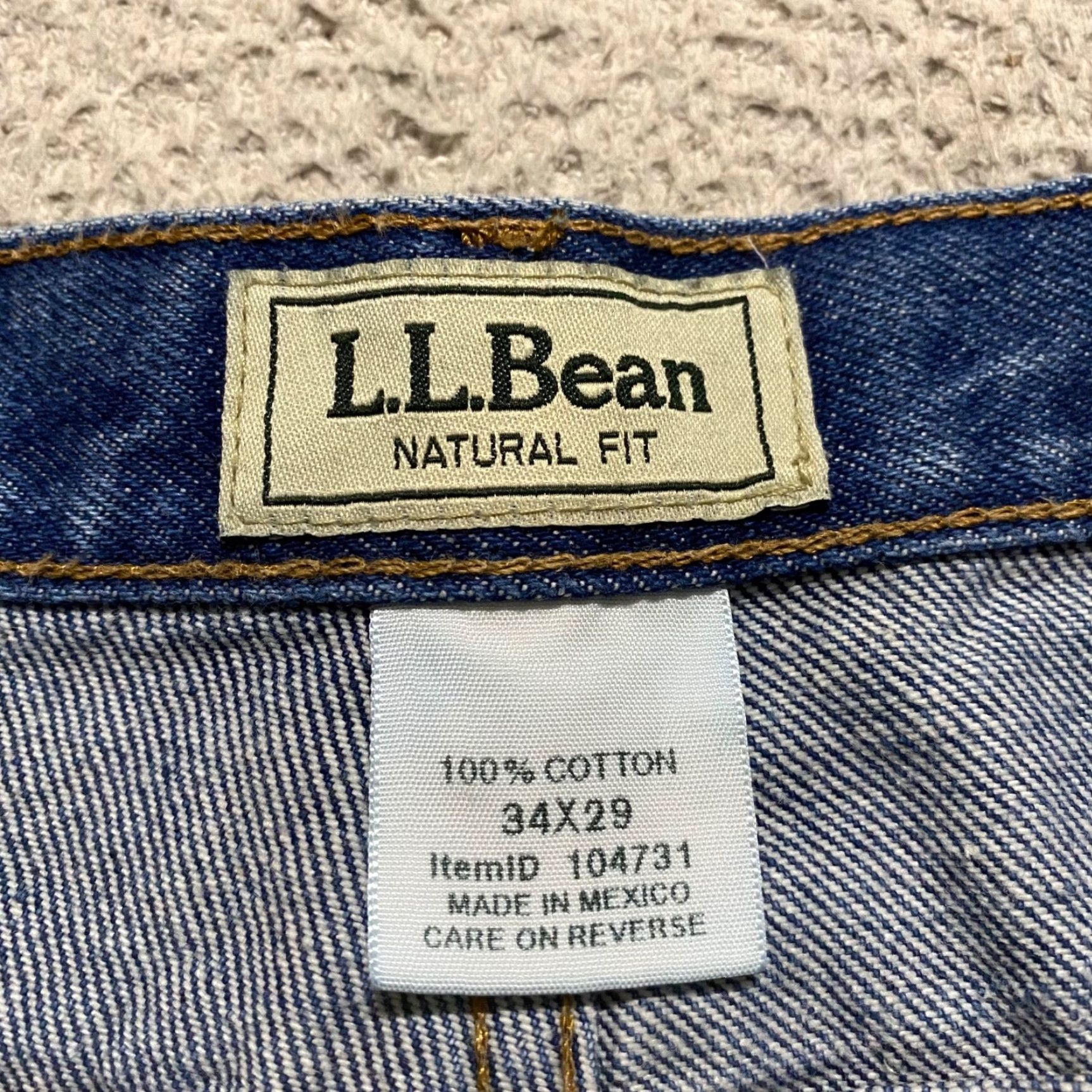 Vintage L.L. Bean Jeans Mens 34x29 Blue Denim Medium Wash Straight Leg Mid Rise Size US 34 / EU 50 - 3 Thumbnail
