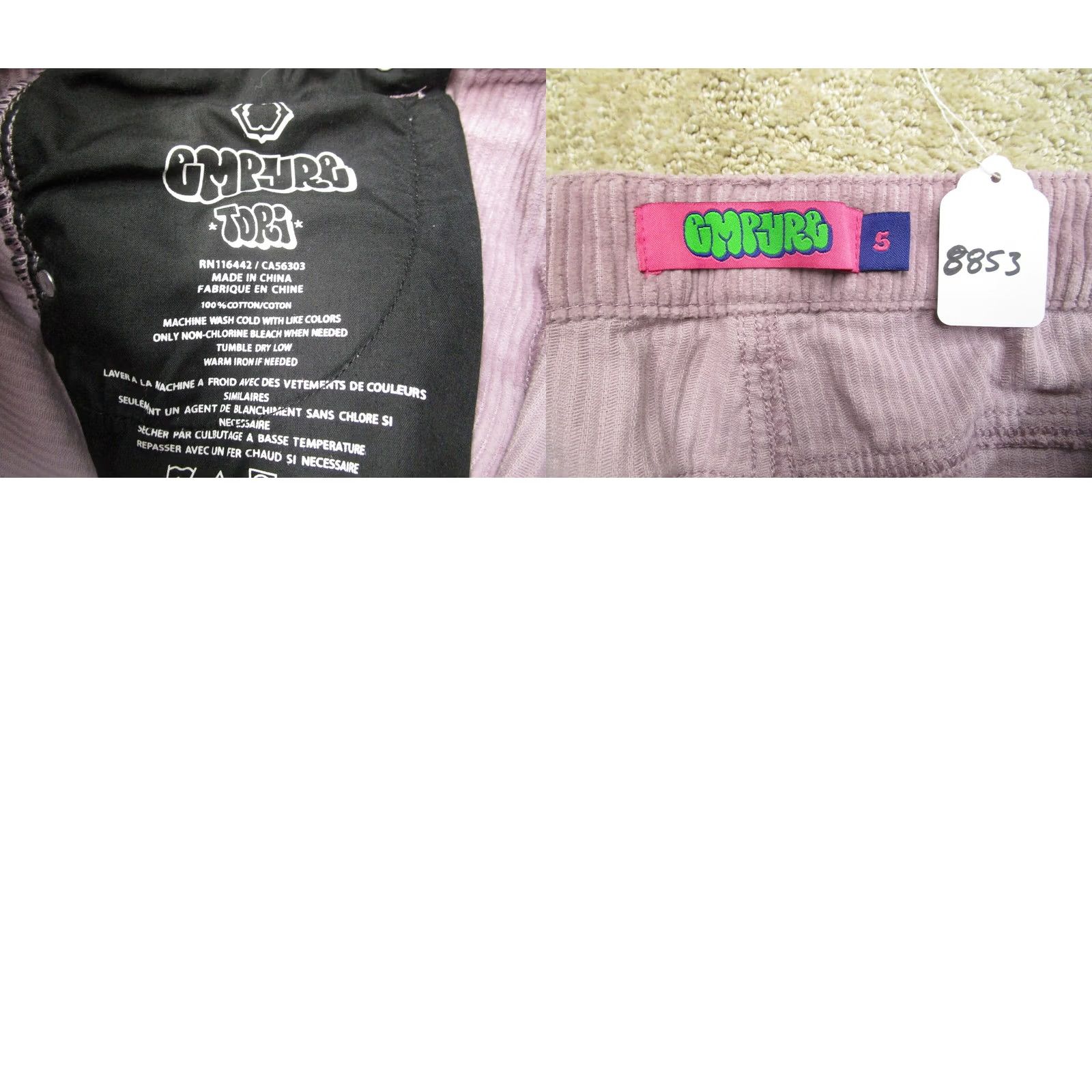 Empyre Empyre Jeans Women Purple High Rise Wide-Leg Corduroy 5-Pocket Relaxed 30in Inseam Size 27" / US 4 / IT 40 - 8 Thumbnail