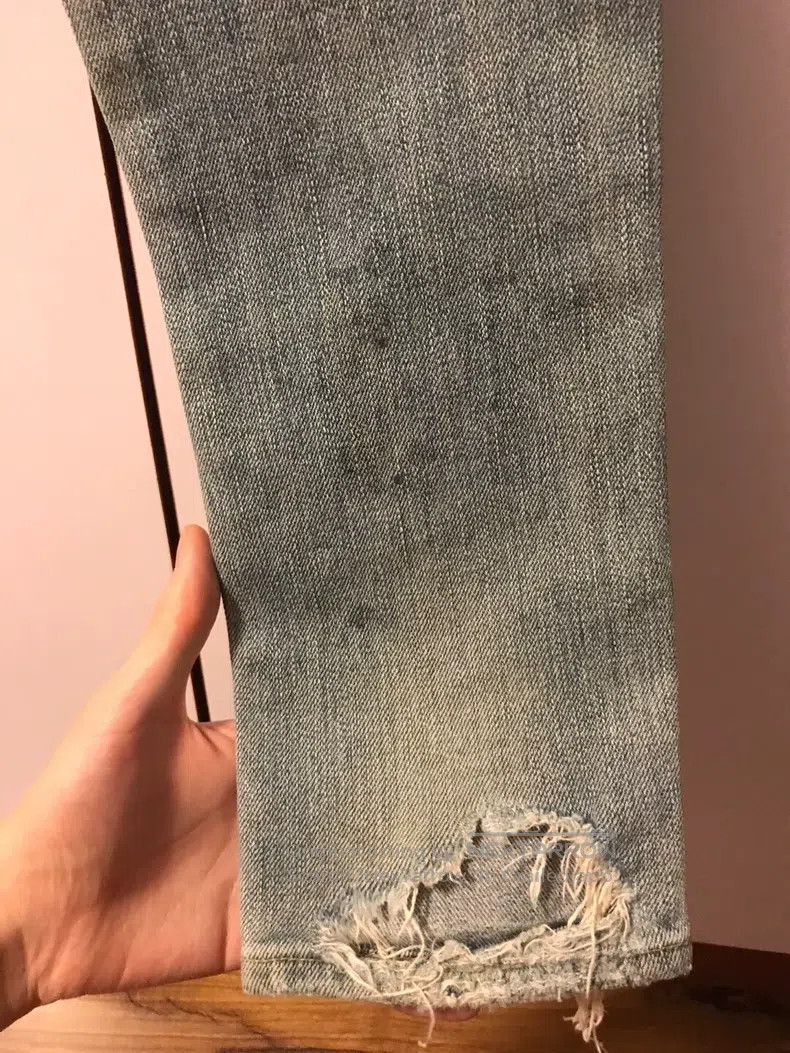 Saint Laurent Paris Saint Laurent Paris Original Blue Double Knee Big Destroye Size US 27 - 4 Thumbnail
