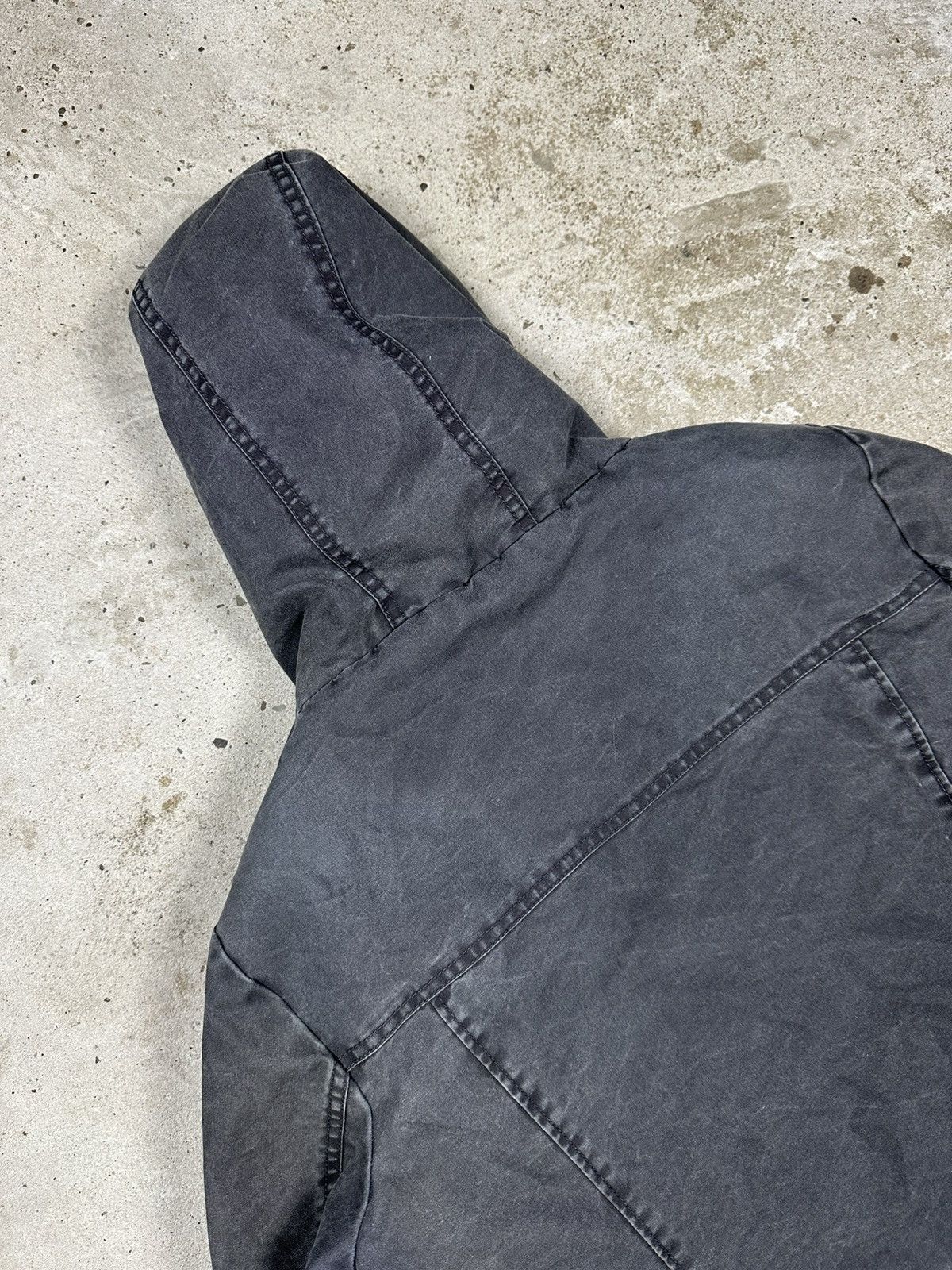 If Six Was Nine × Japanese Brand × Le Grande Bleu (L.G.B.) Vintage Y2K Washed Grey Asymmetrical Zip Hooded Jacket Size US S / EU 44-46 / 1 - 11 Thumbnail