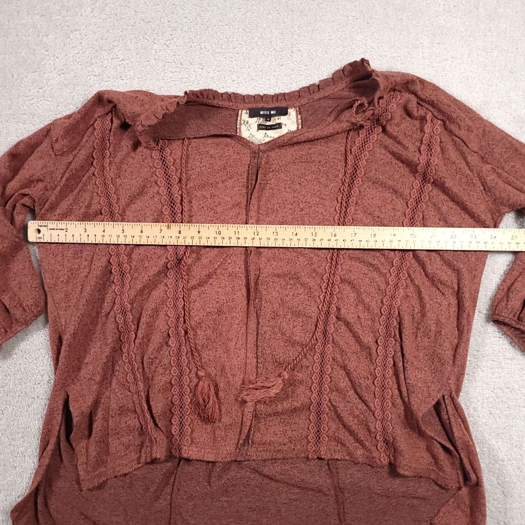 Miss Me Miss Me Knit Sweater Women's Small Brown Boho Tasseled High Low Oversized Pullver? Size S / US 4 / IT 40 - 7 Thumbnail