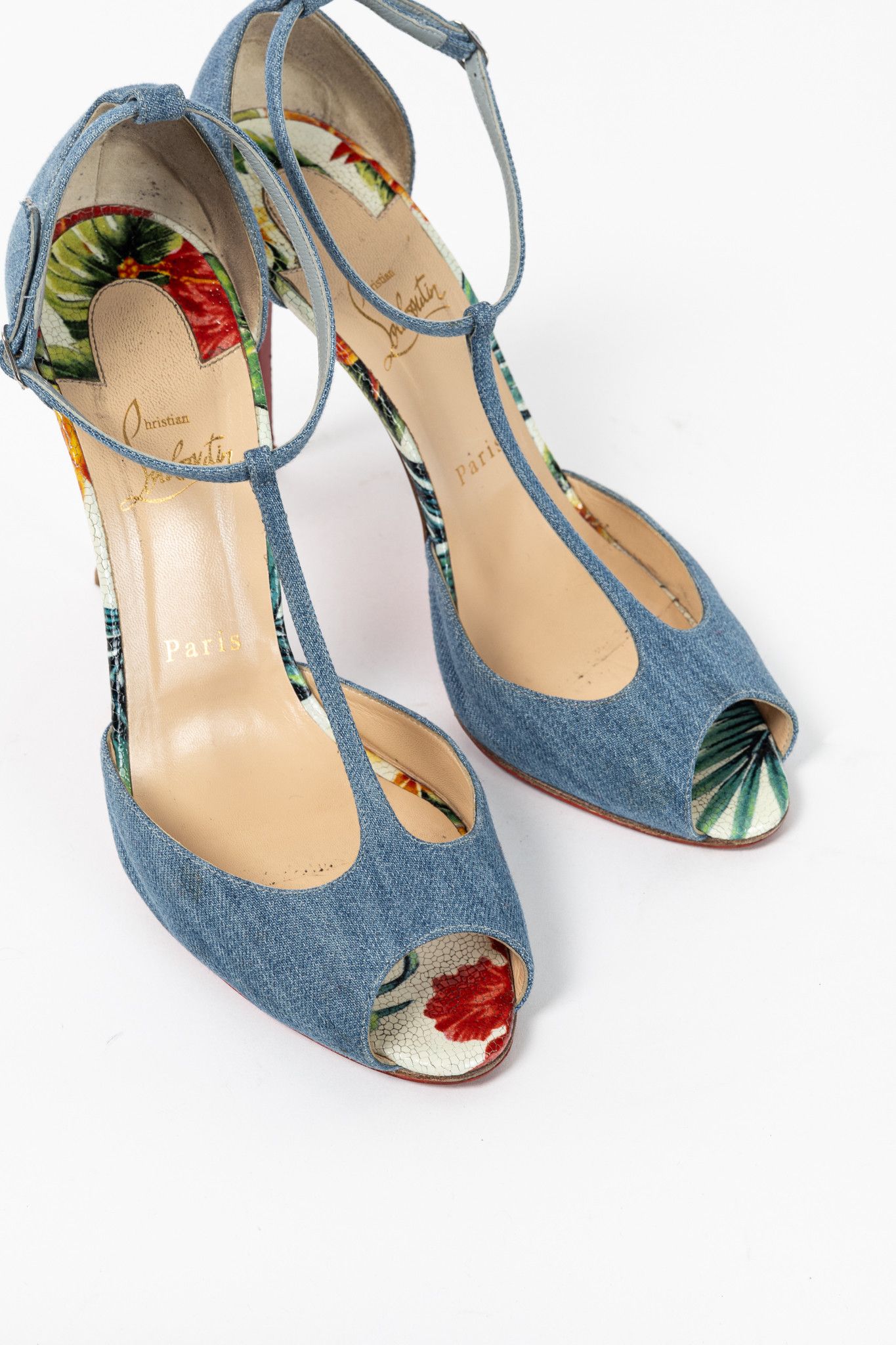 Christian Louboutin Christian Louboutin Senora 100 Jeans/Calf Hawaii Sandals Size US 9.5 / IT 39.5 - 6 Thumbnail