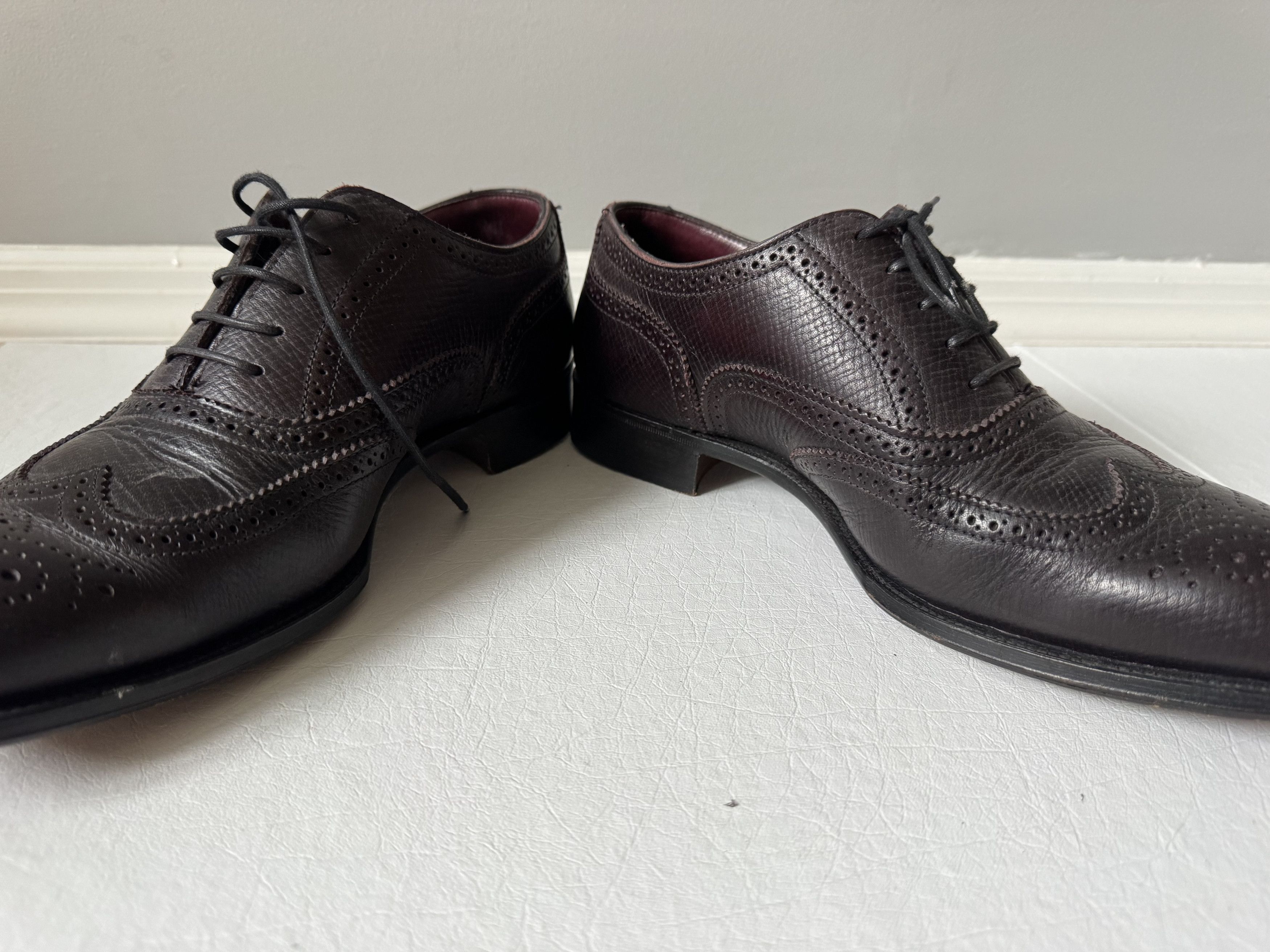 Alfred Sargent Russian Grained Brogues Burgundy Size US 8 / EU 41 - 4 Thumbnail