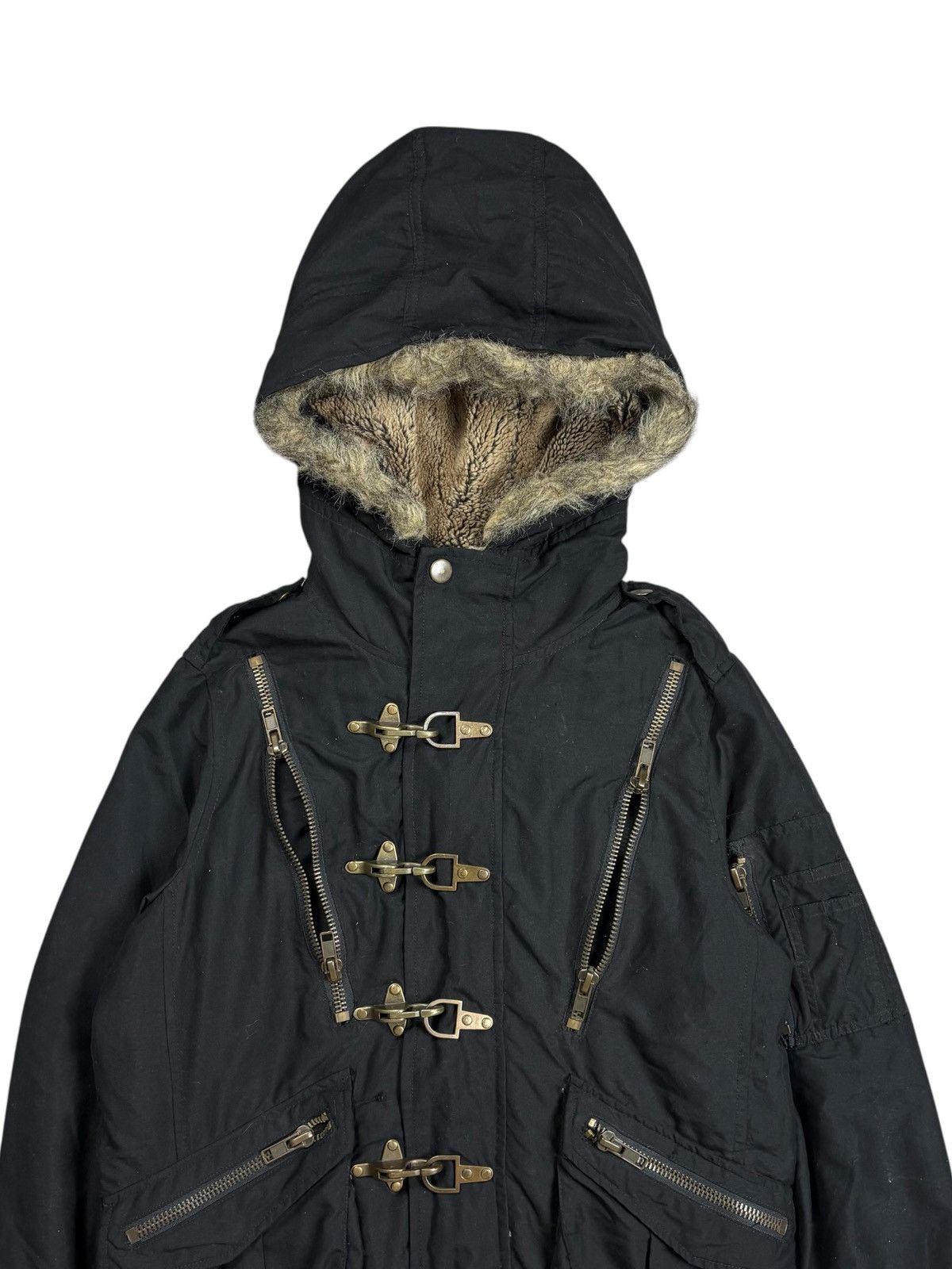 BUFFALO BOBS 2000s Buffalo Bobs - Fireman Clasp Fur Hoodie Jacket Size US M / EU 48-50 / 2 - 5 Thumbnail