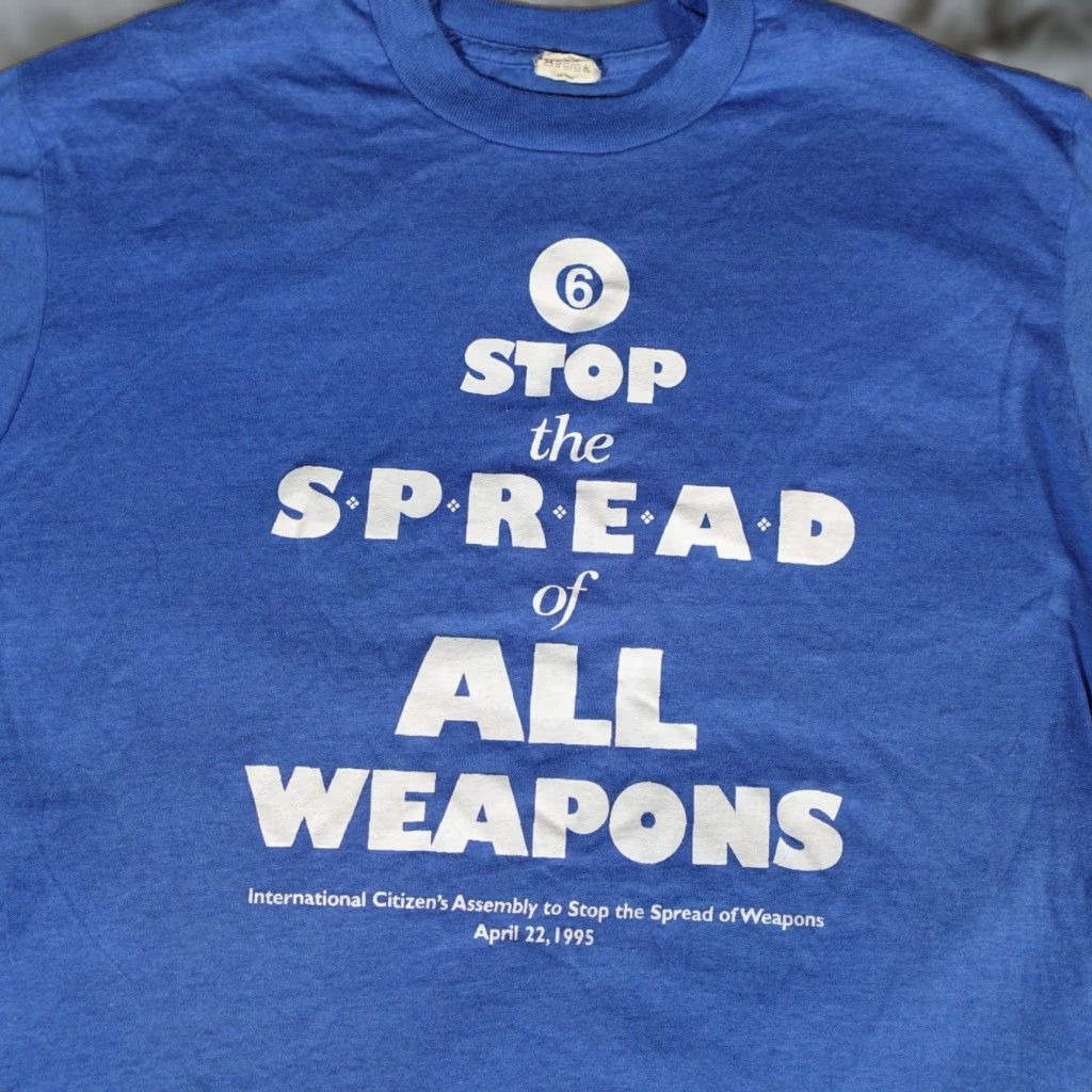 Vintage Vintage Stop The Spread Of Weapons T Shirt Mens XL (Fits Slim L) Made In USA 90s Size US L / EU 52-54 / 3 - 1 Thumbnail