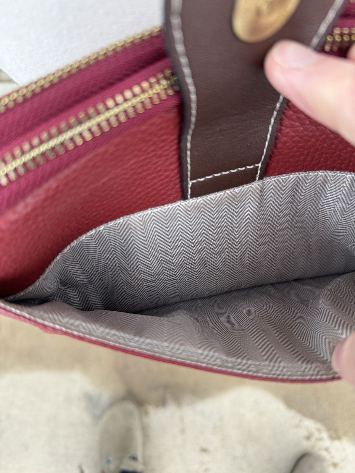Other RED & BROWN LEATHER CONTRAST FLAP PURSE Size ONE SIZE - 2 Thumbnail