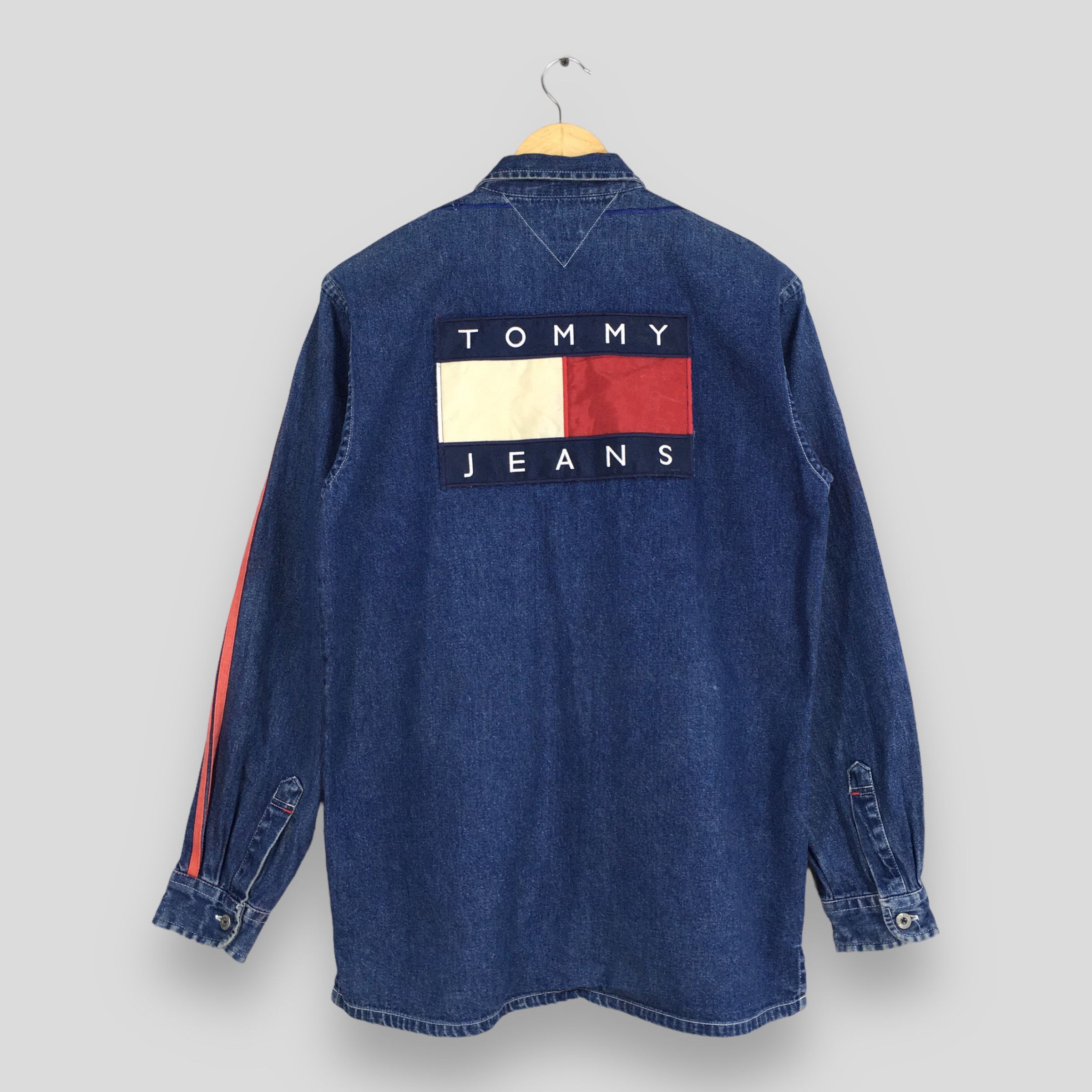 Vintage Tommy Hilfiger Denim Oxfords Shirt Zipper Large