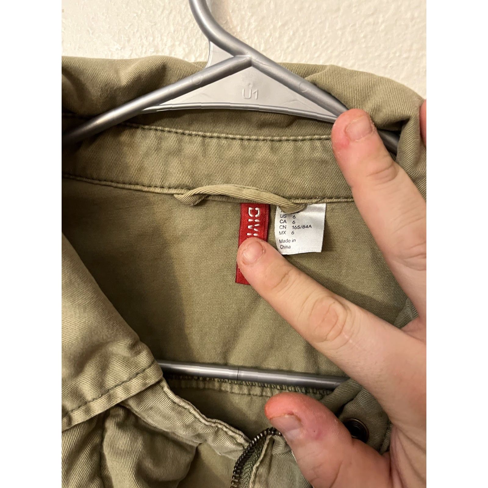 H&M VINTAGE Divided by H&M Womens Army Green Utility Jacket Hooded Size 6 Long Sleeve Size M / US 6-8 / IT 42-44 - 2 Thumbnail