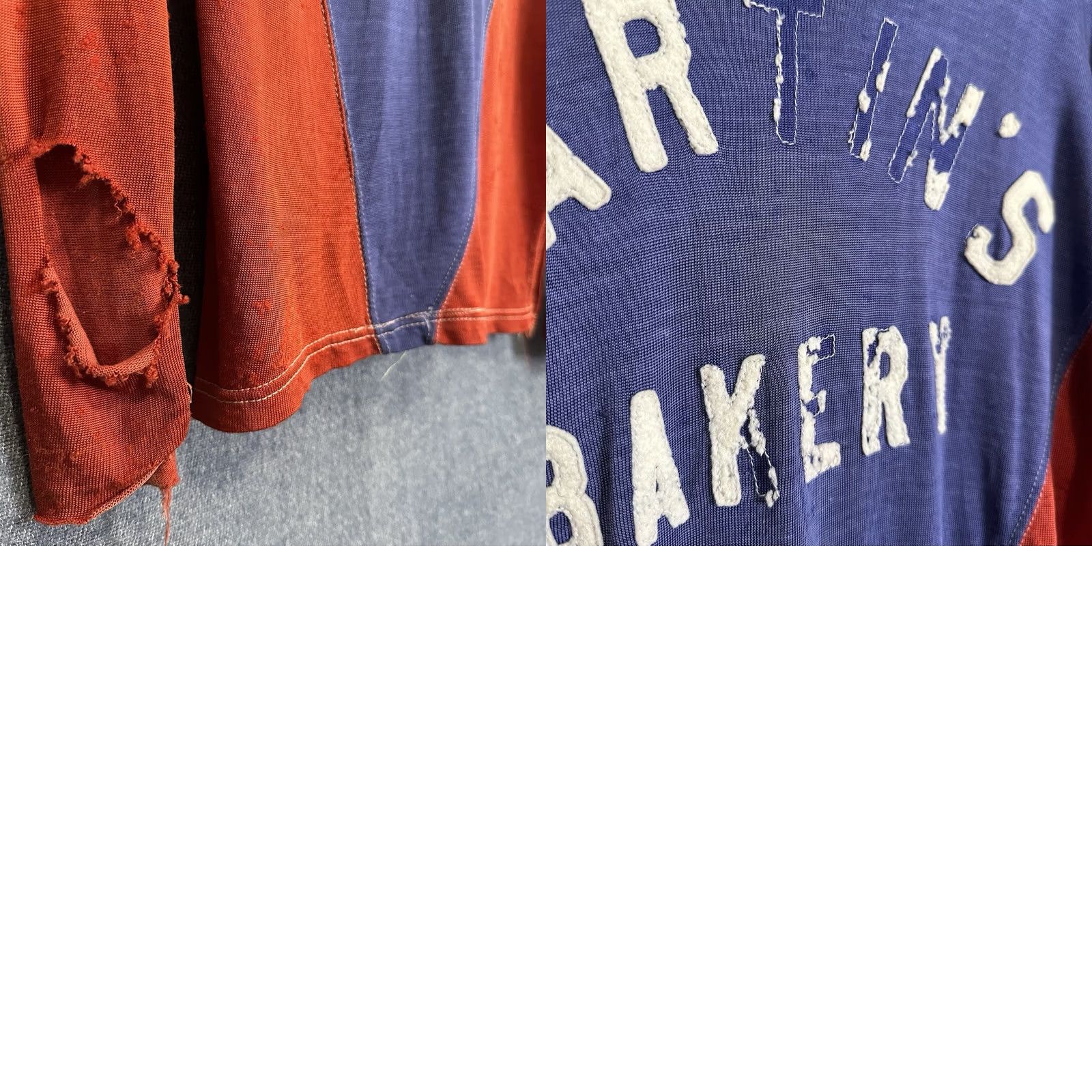 Vintage VINTAGE Martin’s Bakery Durene Rugby Jersey Long Sleeve Distressed Large L Mens Size US L / EU 52-54 / 3 - 8 Thumbnail