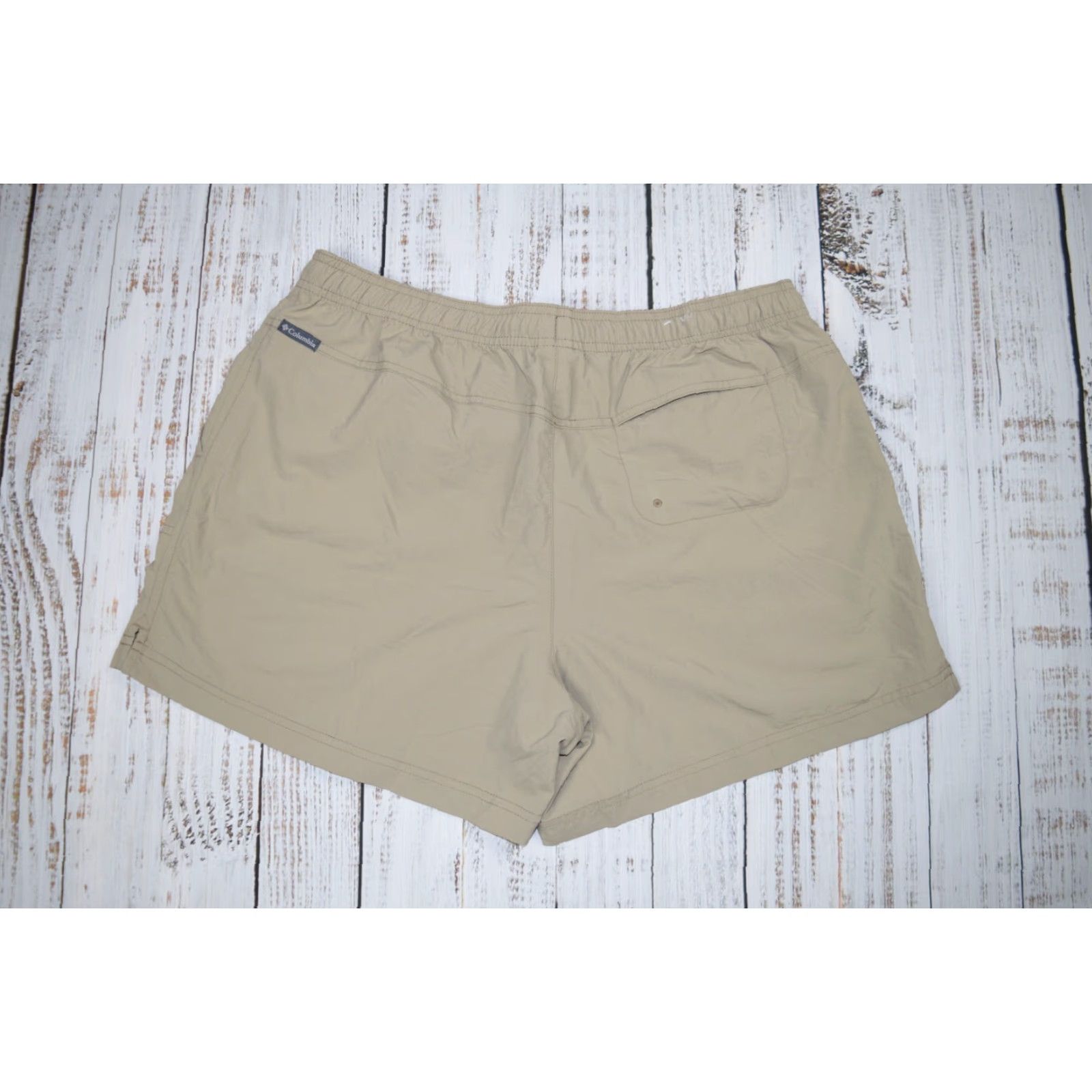 Vintage COLUMBIA Womens Hiking Shorts Elastic Waist Beige L 5in Inseam Beach Activewear Casual with Pockets - 100% Nylon, Regular Fit, Lightweight Size 36" / US 14 / IT 50 - 5 Thumbnail