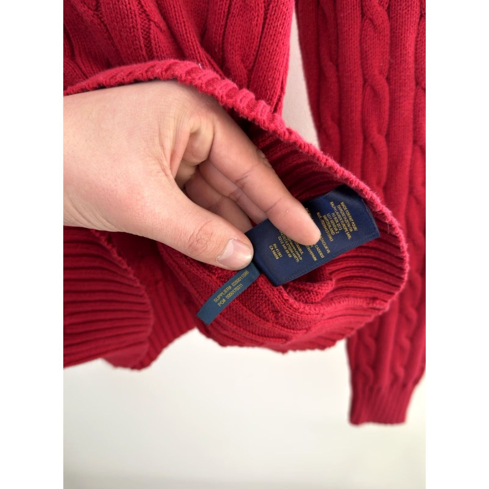 Polo Ralph Lauren VINTAGE Polo Ralph Lauren Woman Knitted Red V Neck Sweater L Size L / US 10 / IT 46 - 6 Thumbnail