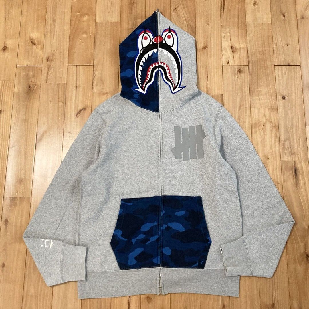 Bape × Undefeated BAPE × Undefeated check shark full zip hoodie a
