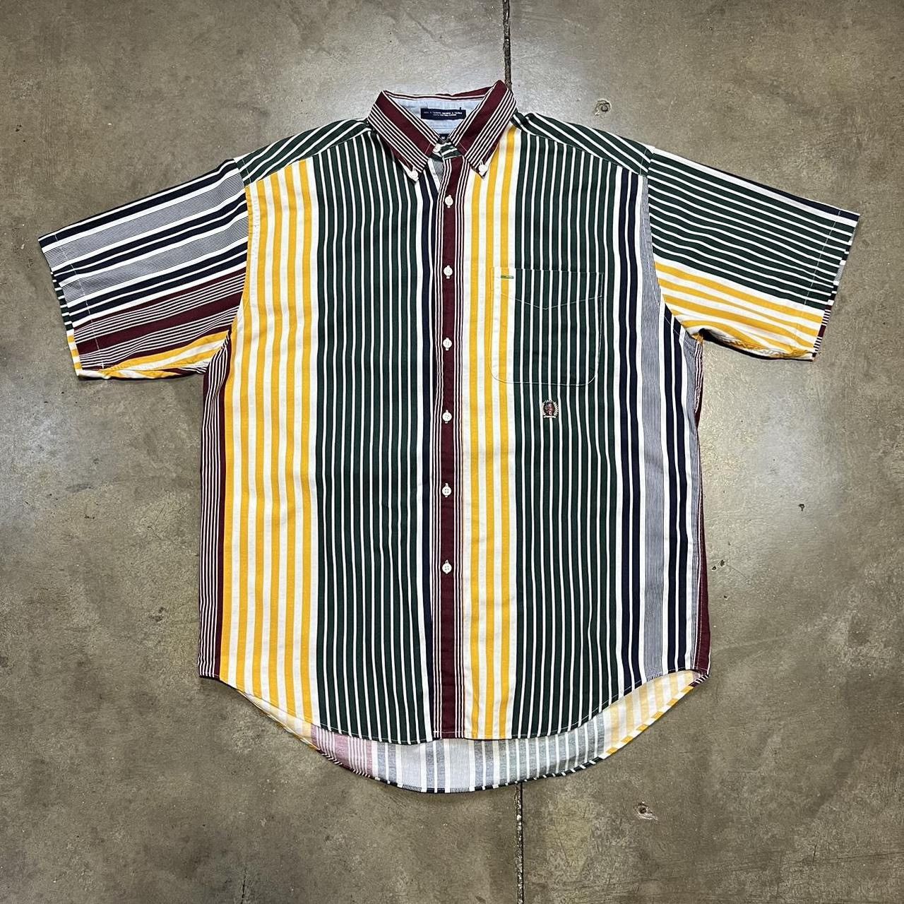 Tommy Hilfiger × Vintage Vintage 00s Y2K Tommy Hilfiger Striped Button Up Shirt Crest Size US M / EU 48-50 / 2 - 1 Thumbnail