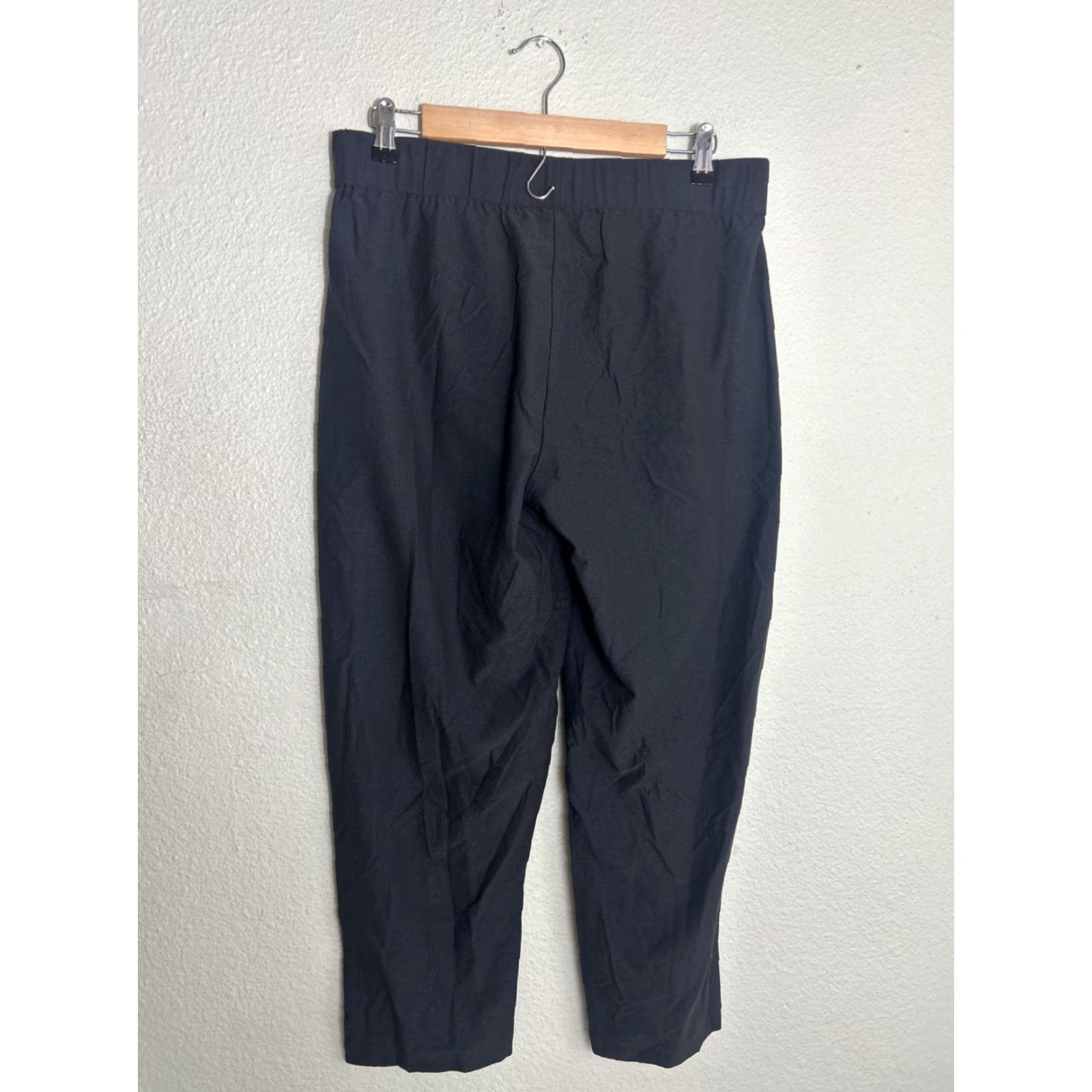 Eileen Fisher EILEEN FISHER Womens Pants Small Black Pull On Cropped Ponte Stretch Capsule Size 28" / US 6 / IT 42 - 7 Thumbnail