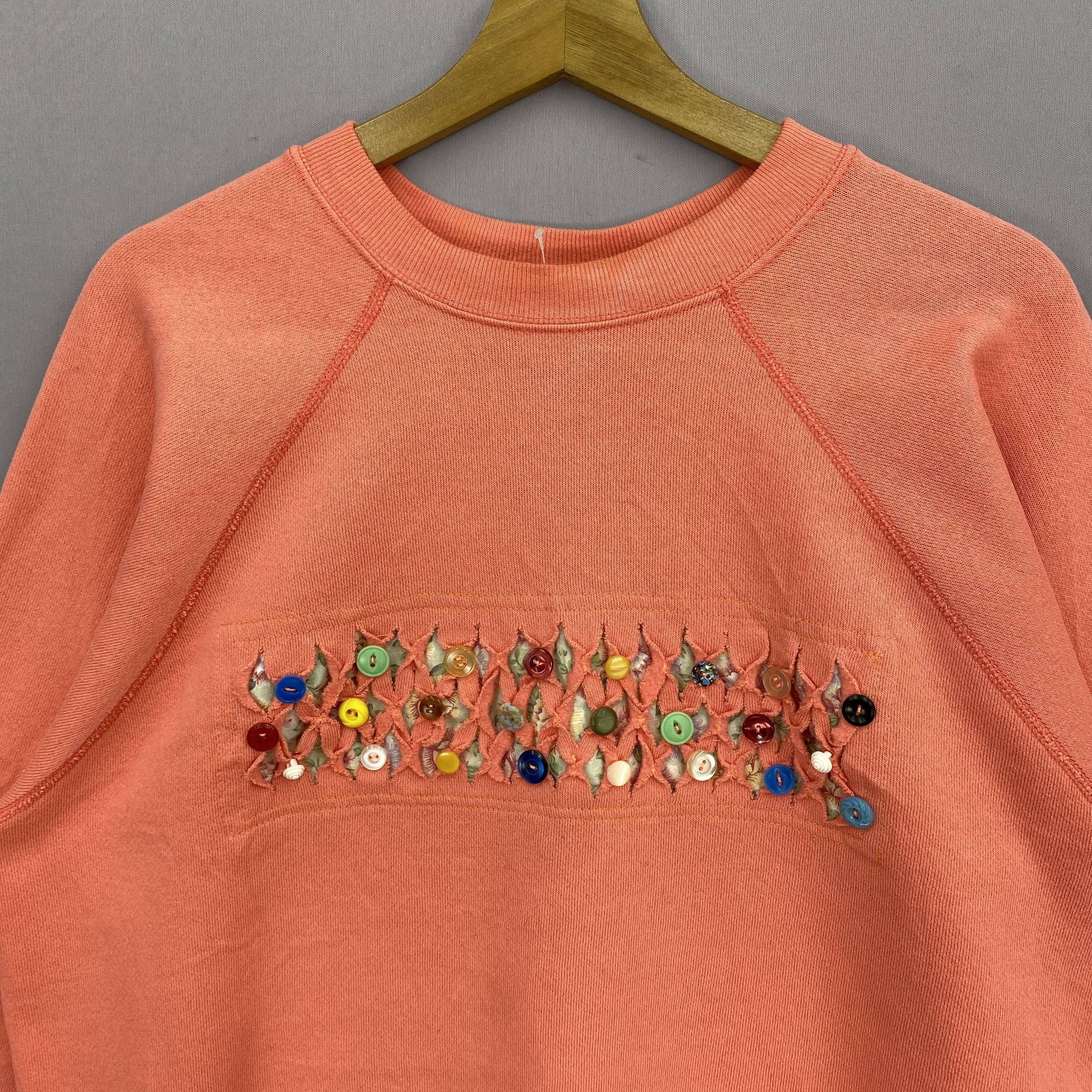 Vintage Vintage 80s Trend Basics Sweater Button Motif Sweatshirt Size US L / EU 52-54 / 3 - 2 Thumbnail