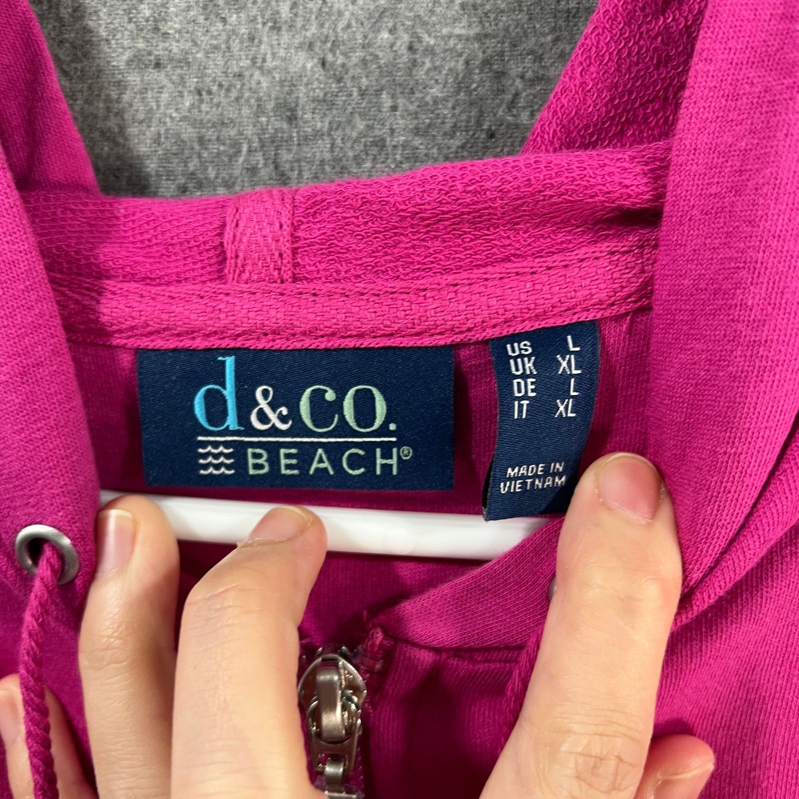 Denim & Co. Denim & Co. Beach Women Top Hoodie Hot Pink Color Size Size L / US 10 / IT 46 - 3 Thumbnail