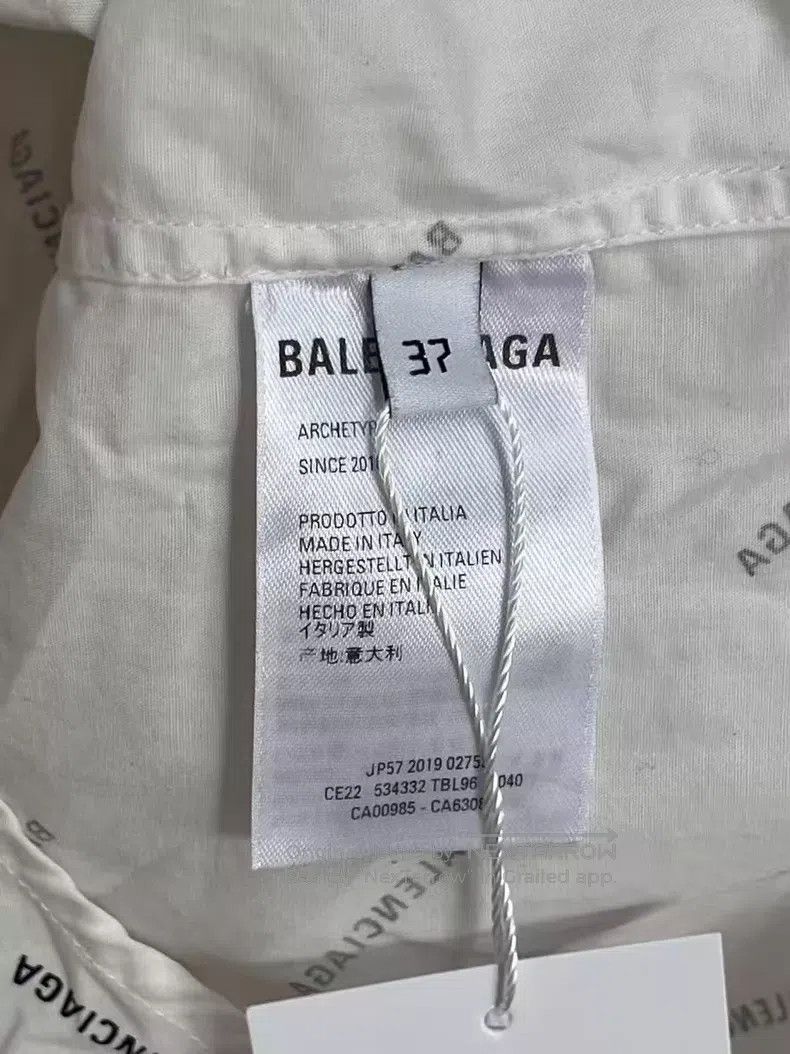 Balenciaga Balenciaga size 37 White short-sleeved shirt with logo all Size US S / EU 44-46 / 1 - 7 Thumbnail