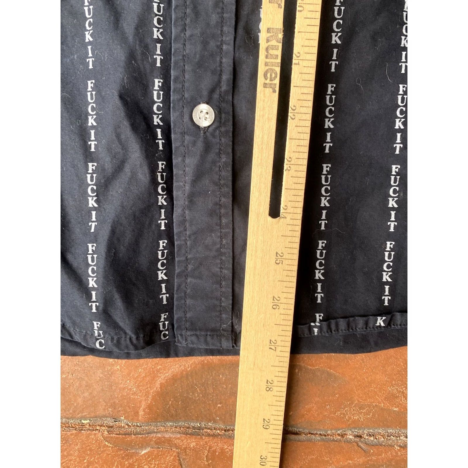 Huf HUF Button Up Shirt Men’s Small Black Grunge Streetwear Short Sleeve Graphic Print Casual Skate Surf FUK IT Mens S Black Size US S / EU 44-46 / 1 - 6 Thumbnail