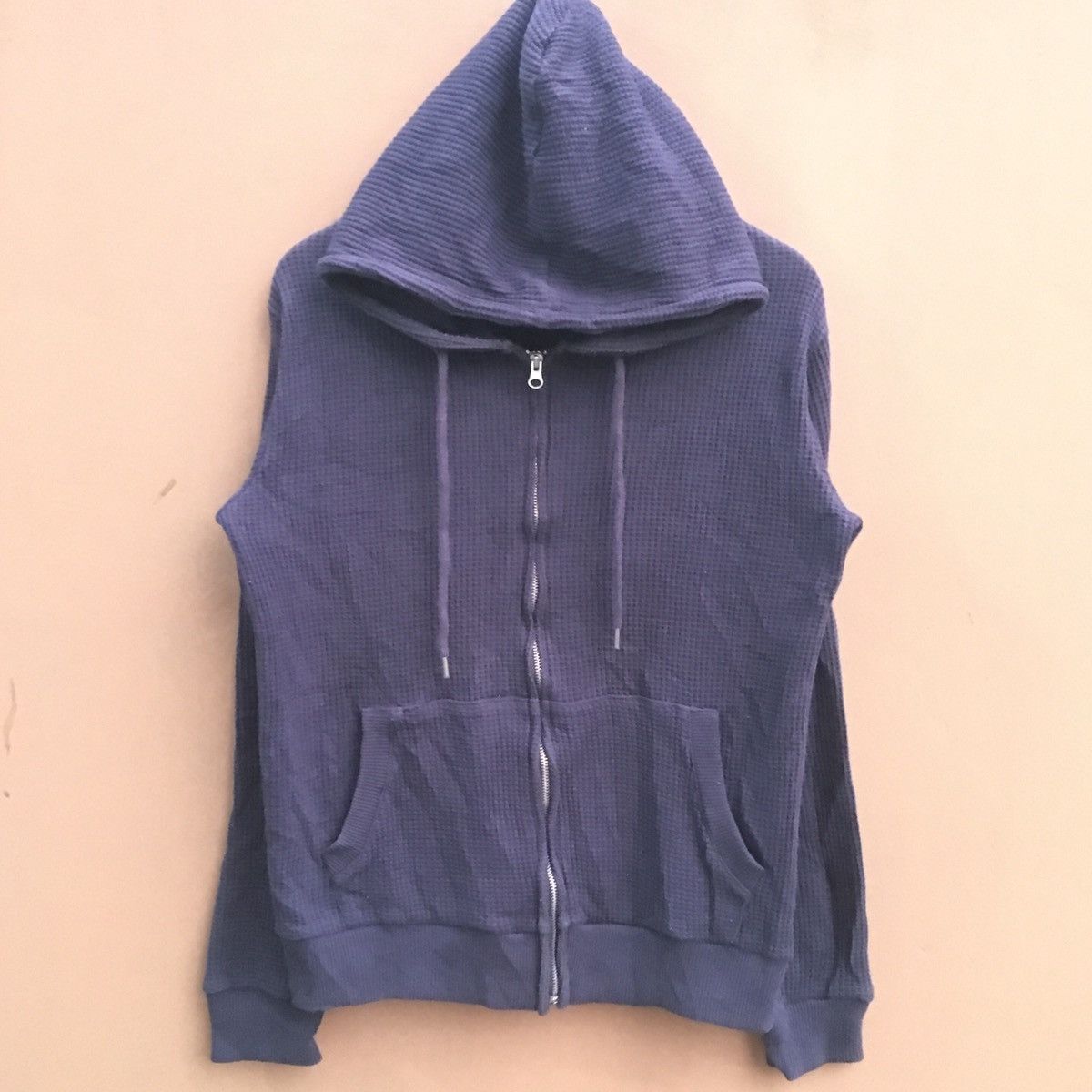 Timely warning waffle zip hoodie