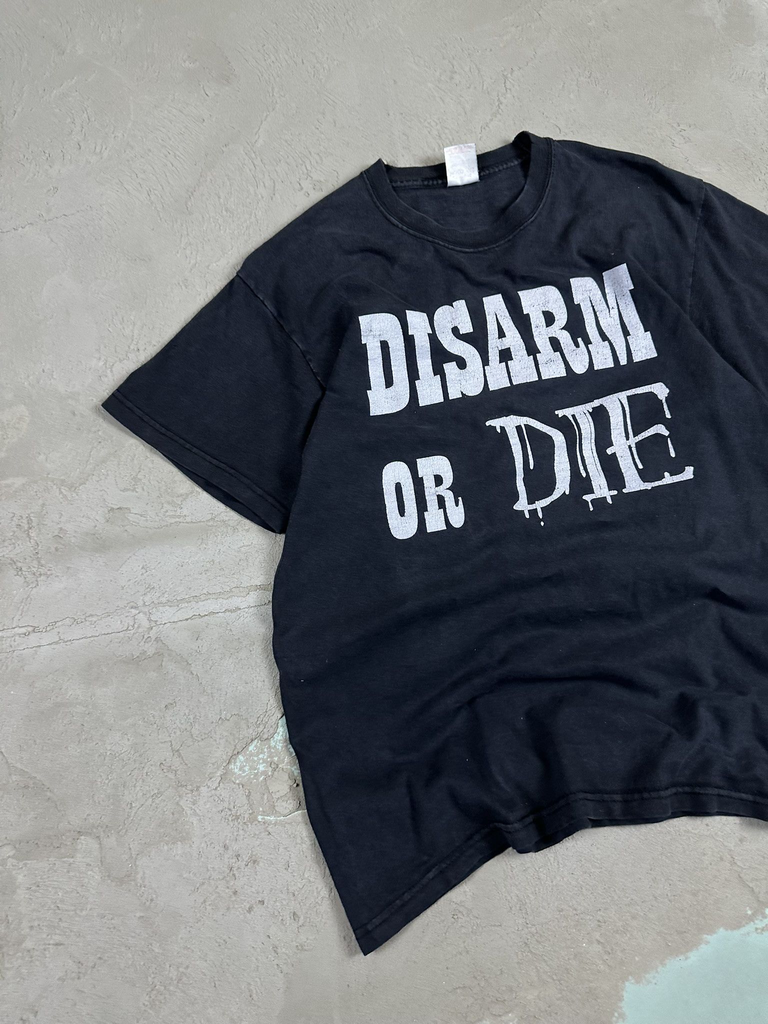 Band Tees × Vintage Vintage Y2k Politycal Asylium Disarm or Die Punk T-shirt Size US M / EU 48-50 / 2 - 3 Thumbnail
