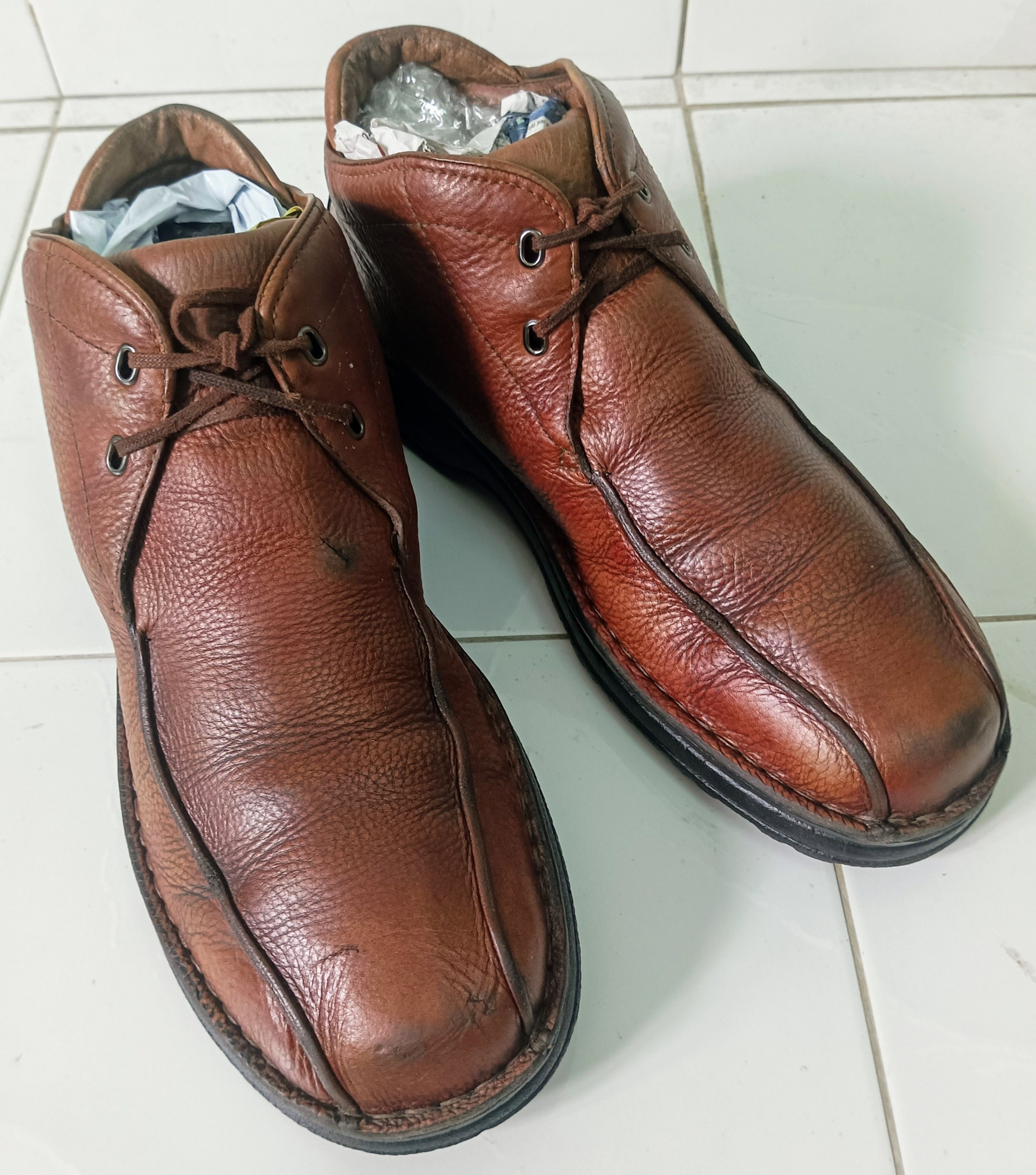 Clarks × Leather × Vintage Clarks 30084 Chukka Brown Leather Ankle Boots Active Air Size US 10.5 / EU 43-44 - 2 Thumbnail