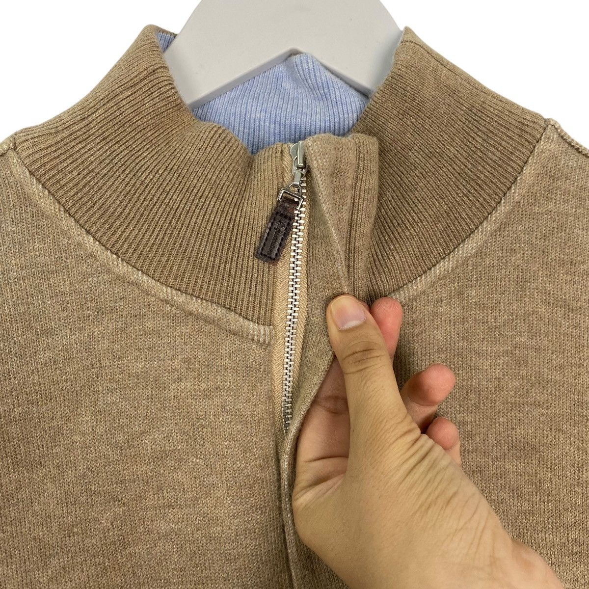 Vintage Vintage Aquascutum Quater Zipper Sweatshirt Brown Size US L / EU 52-54 / 3 - 5 Thumbnail