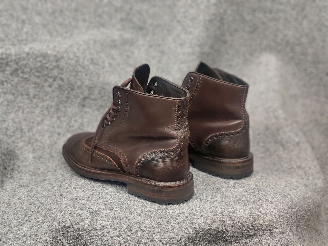 Hugo Boss orange Handmade Brown Leather brogue Ankle Boots