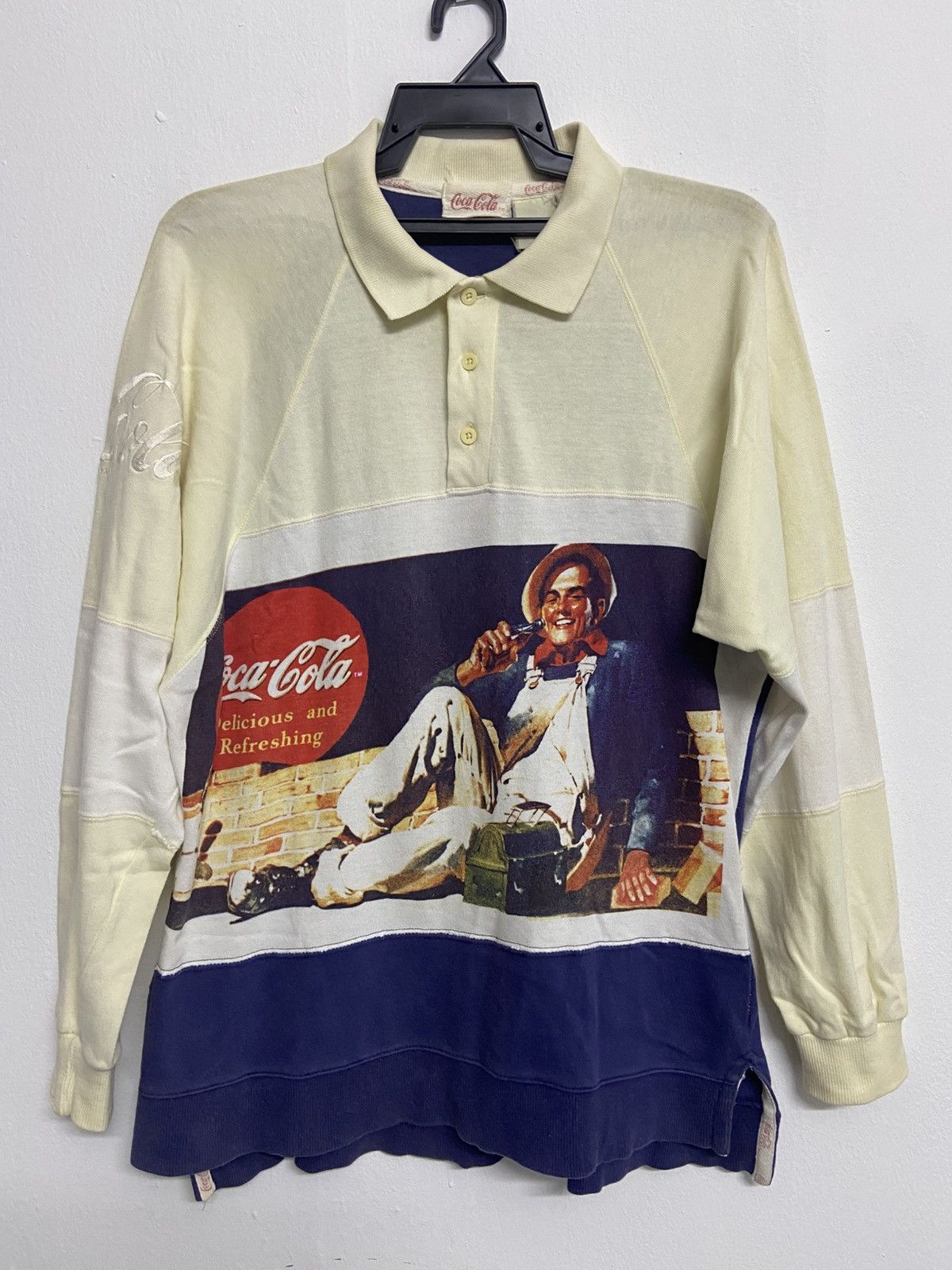 Coca Cola Vintage Coca-cola Rugby Polo T-shirt Size US L / EU 52-54 / 3 - 1 Thumbnail