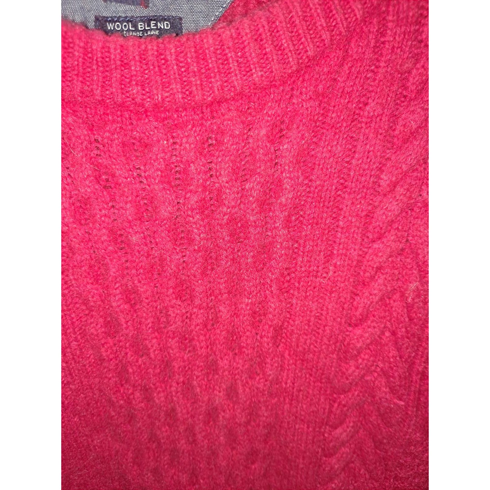 Tommy Hilfiger Tommy Hilfiger Red Cable Knit Crew Neck Wool Blend Sweater S Size US L / EU 52-54 / 3 - 2 Thumbnail