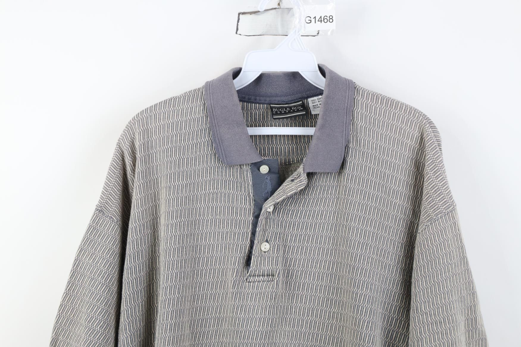 Vintage Vintage 90s Streetwear Geometric Knit Golf Polo Shirt Size US XL / EU 56 / 4 - 2 Thumbnail