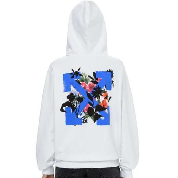 Off-White o1gr1nt1124 Flowers Arrows Reg Hoodie in White Size XXS / US 00 / IT 34 - 1 Thumbnail
