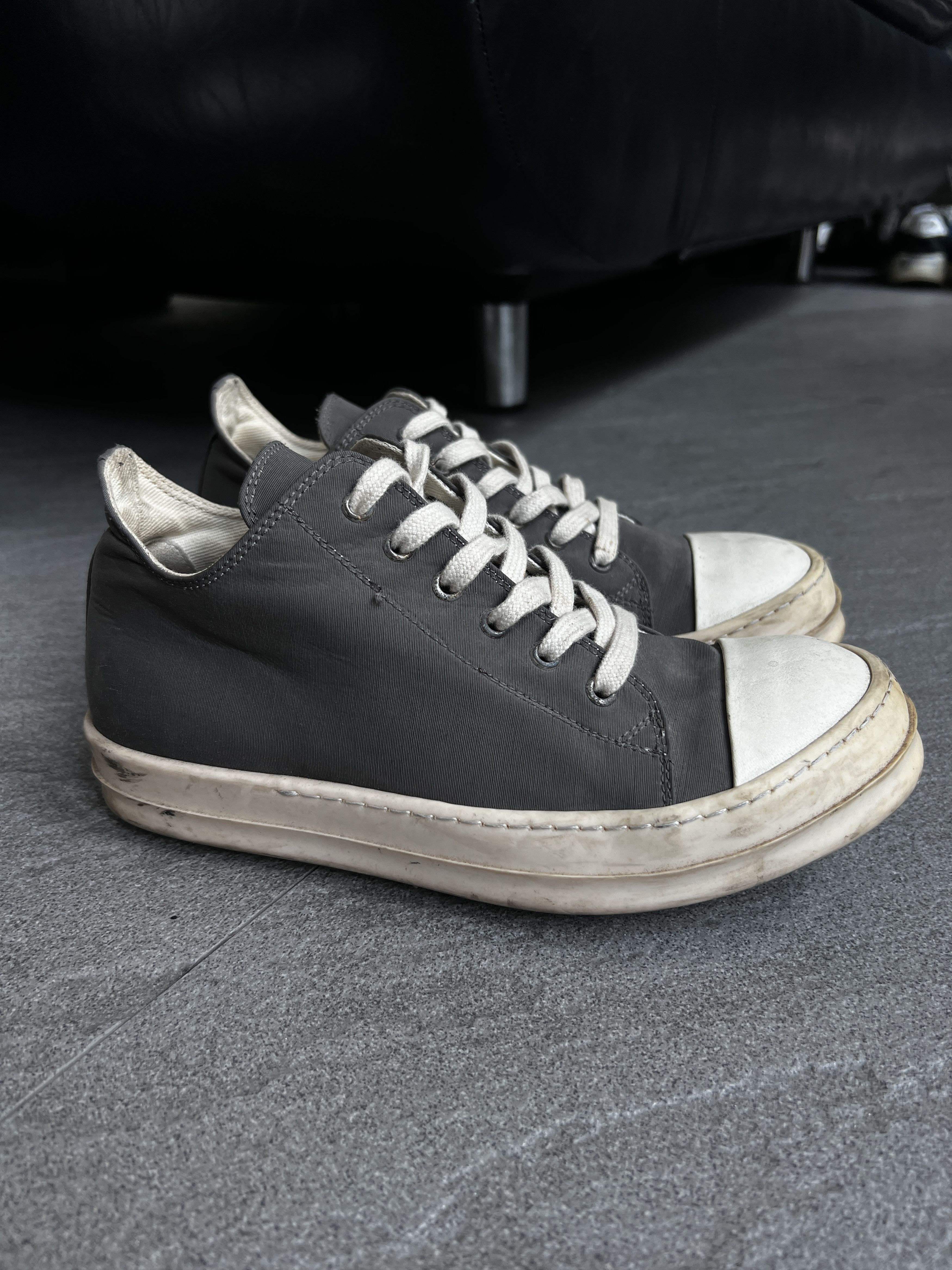 Rick Owens Drkshdw Rick Owens DRKSHDW Ramones Low Grey Canvas EU39.5 Italy Size US 6.5 / EU 39-40 - 5 Thumbnail