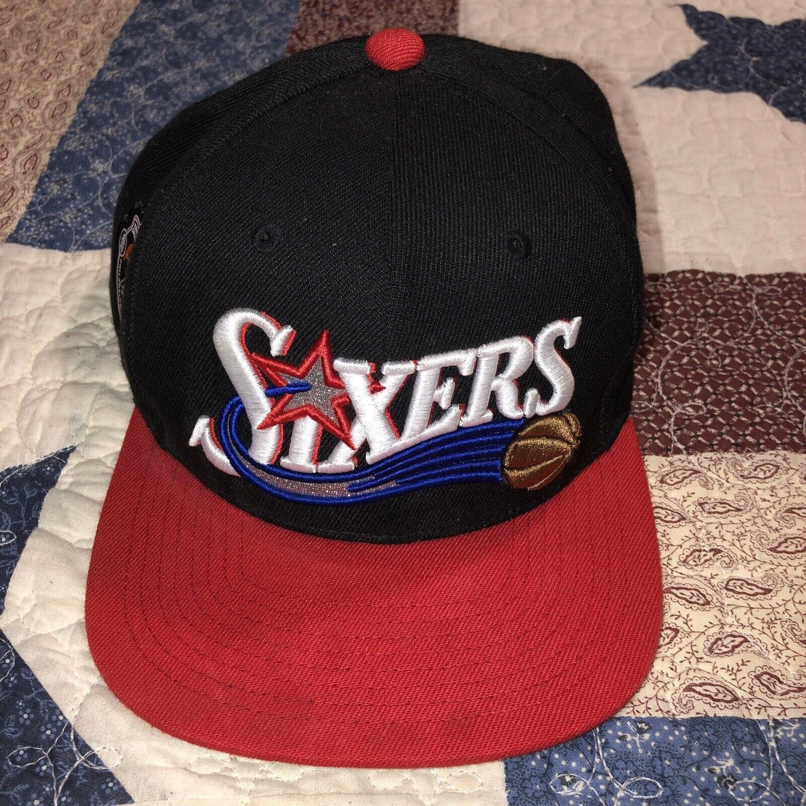 Mitchell & Ness Philadelphia 76ers Mitchell And Ness Fitted Red/Black 7 3/8 Size ONE SIZE - 1 Thumbnail