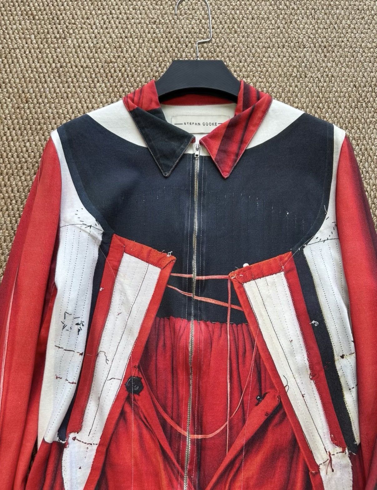 Stefan Cooke Stefan Cooke Red & Black Fake Two-Piece Print Jacket K23 Size US S / EU 44-46 / 1 - 2 Thumbnail