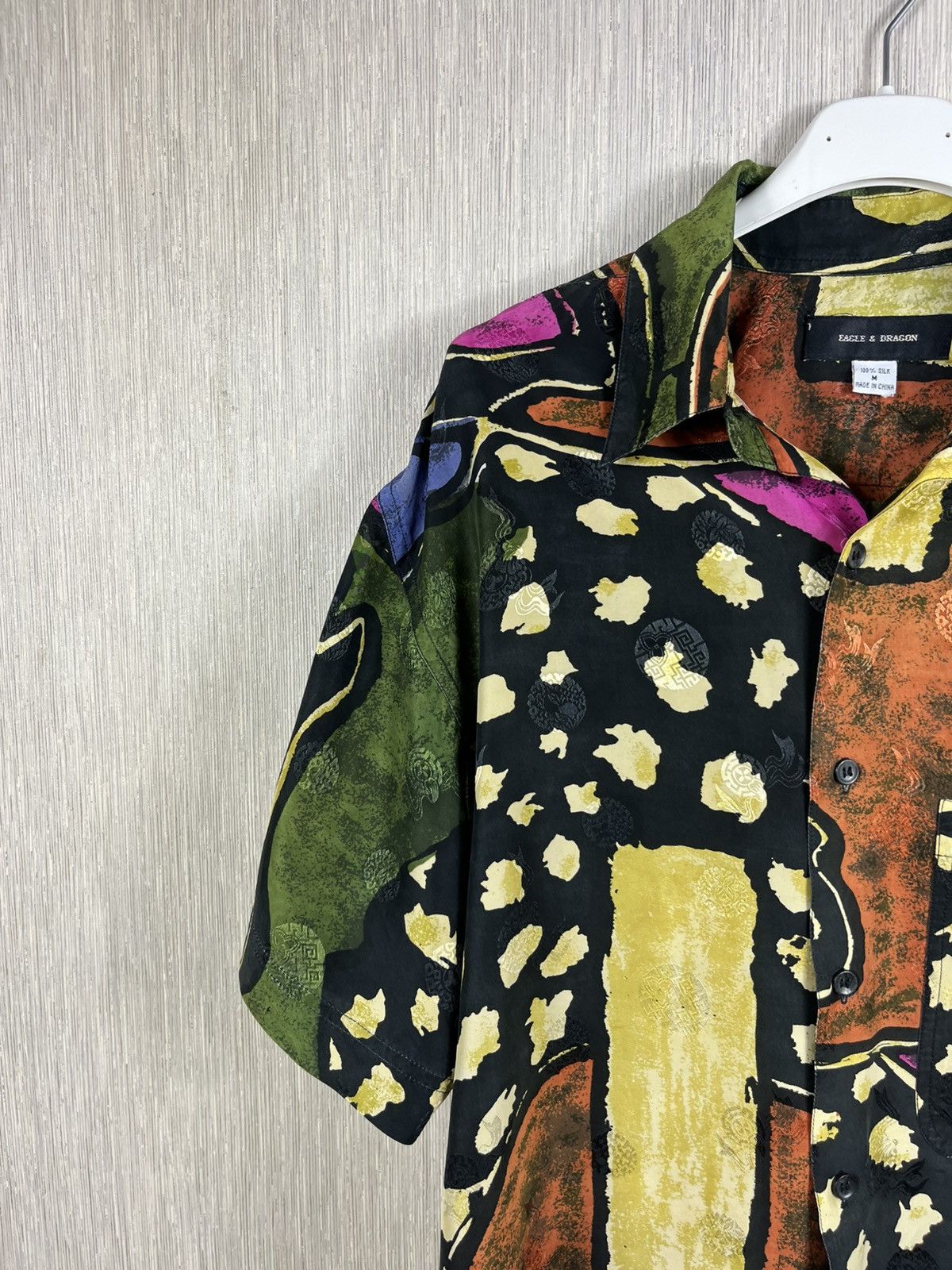 Japanese Brand Vintage Eagle & Dragon patterned crazy silk shirt Japanese Size US M / EU 48-50 / 2 - 5 Thumbnail