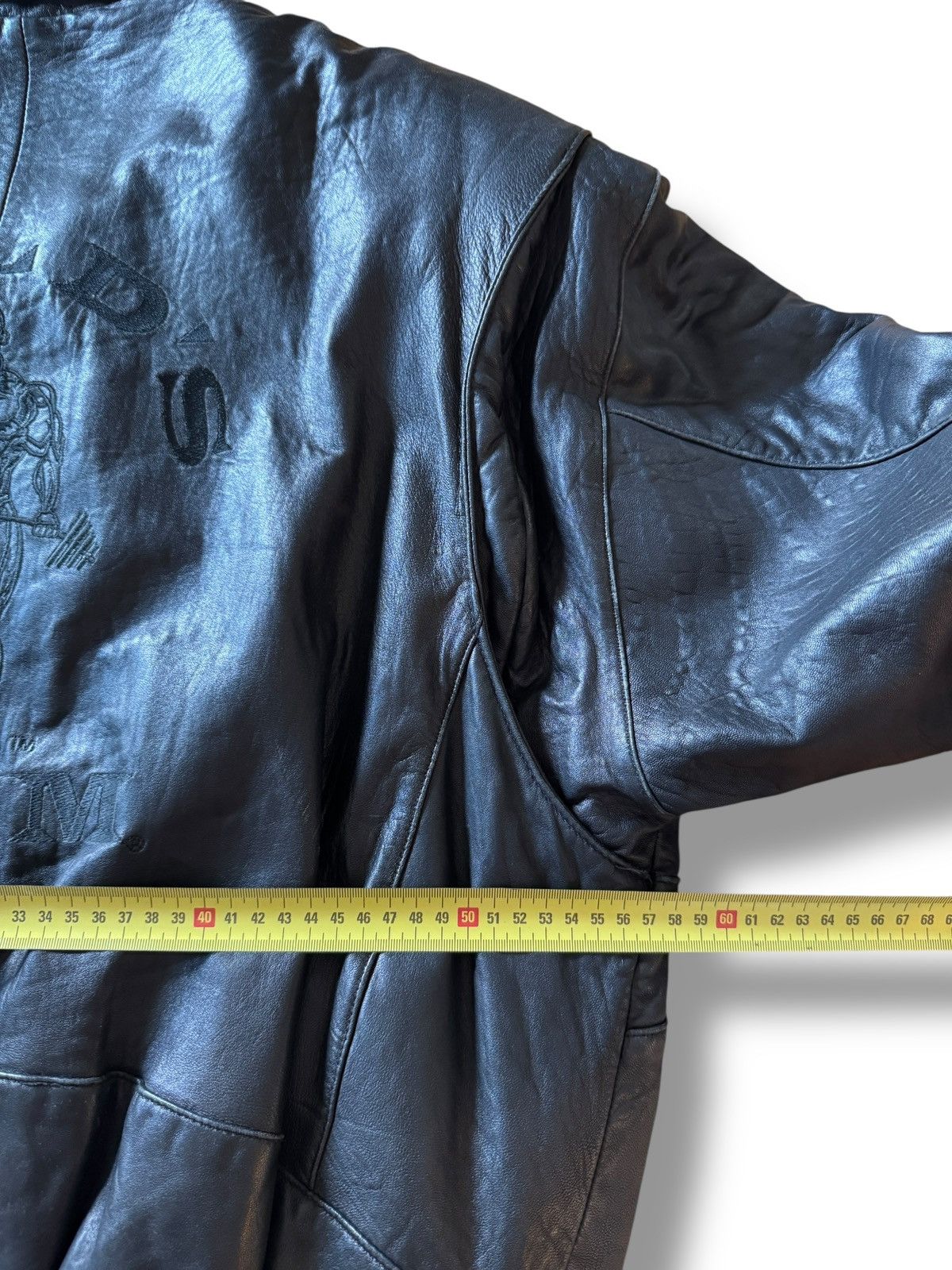 Vintage *RARE* GOLD’S GYM 90s BOMBER LEATHER JACKET BODYBUILDING Size US L / EU 52-54 / 3 - 18 Thumbnail