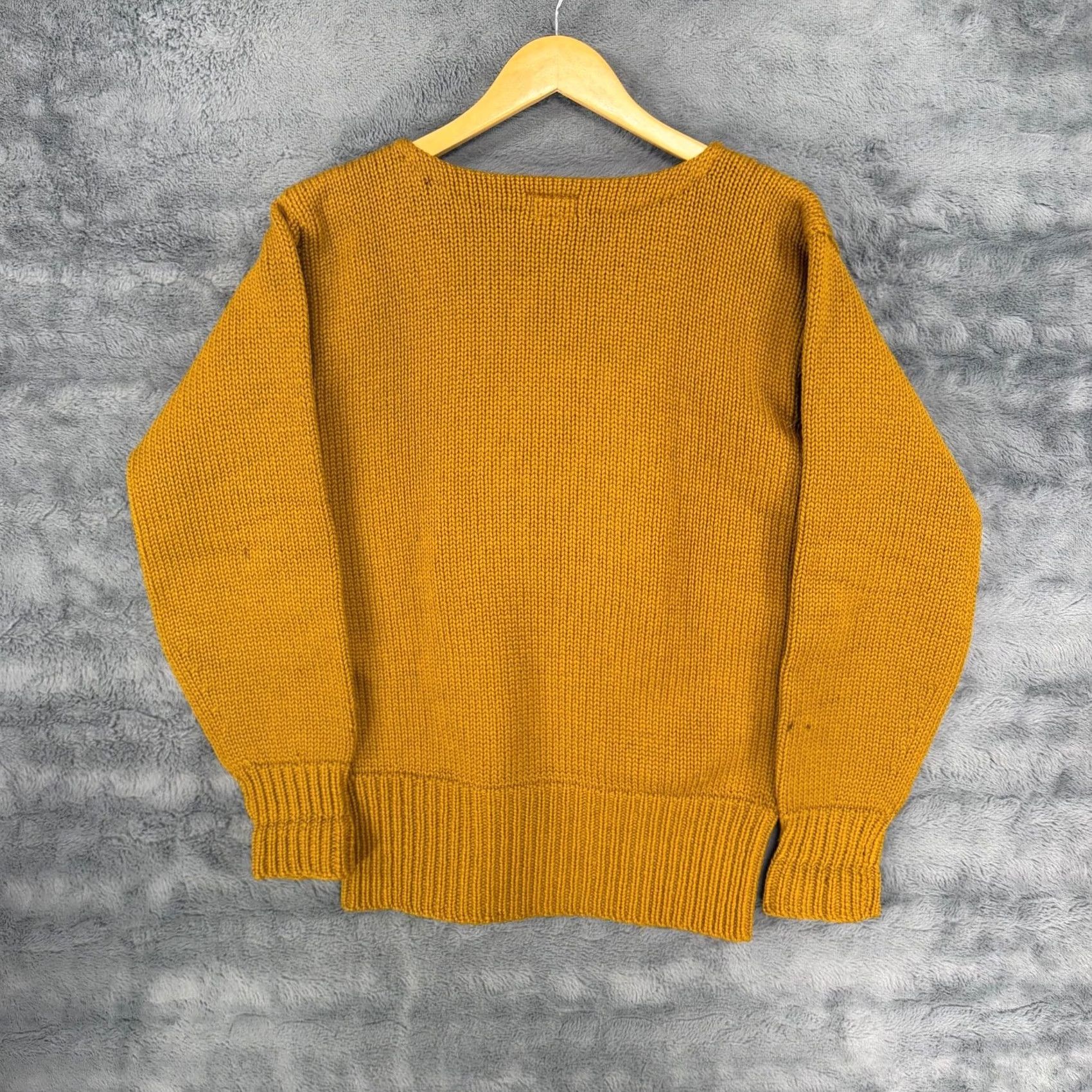 Vintage VINTAGE 1940s Sand Knit Knit Sweater Boat Neck Brown 42 Mens Size US XL / EU 56 / 4 - 6 Thumbnail