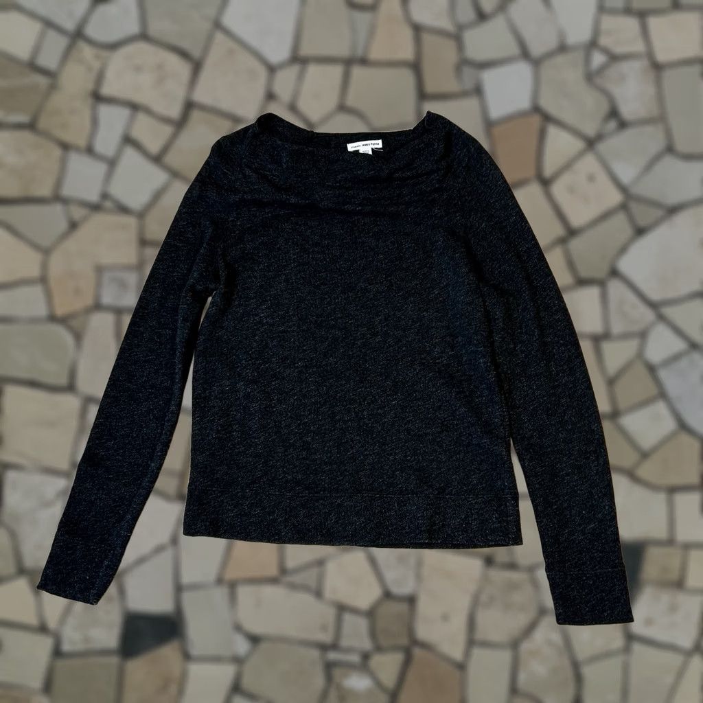 James Perse James Perse Boat Cowl Neck Sweater Long Sleeve Women’s Small Black Solid Pullover Designer Womens Size S / US 4 / IT 40 - 1 Thumbnail