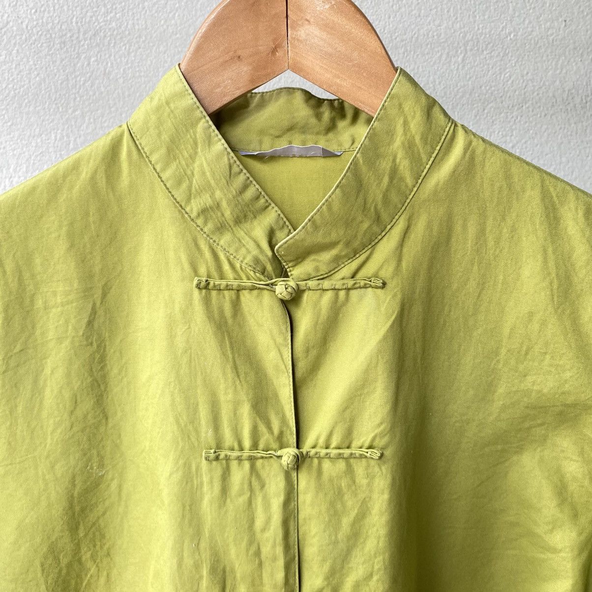 Japanese Brand POWDER Mandarin Chinese Style Green Shirt Size M / US 6-8 / IT 42-44 - 19 Thumbnail