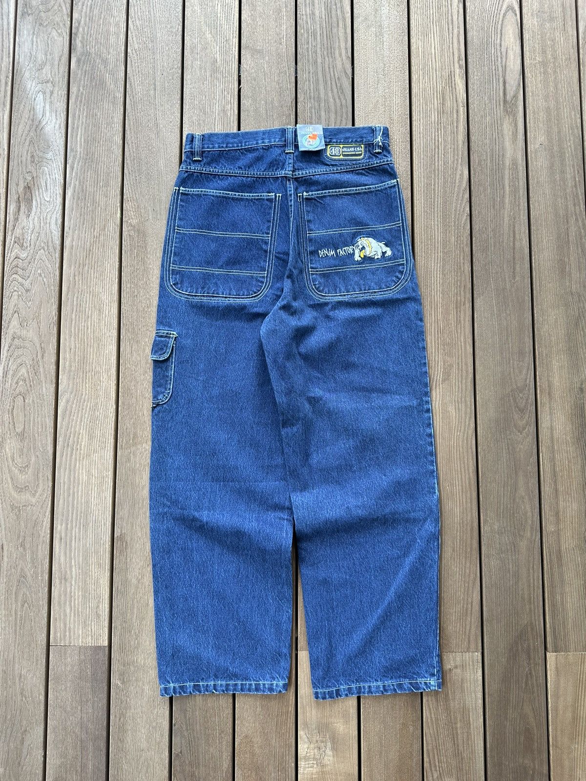 Pre-owned Vintage Crazy Y2k 2000s Baggy Denim Jeans In Blue