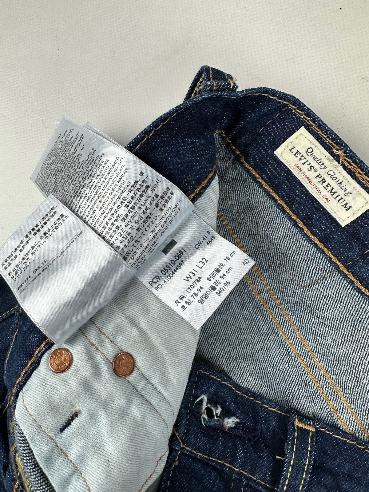 Levi's Vintage Clothing × Vintage Vintage Levi Big E Dark Denim Lot 510 Jeans premium Size US 31 - 6 Thumbnail