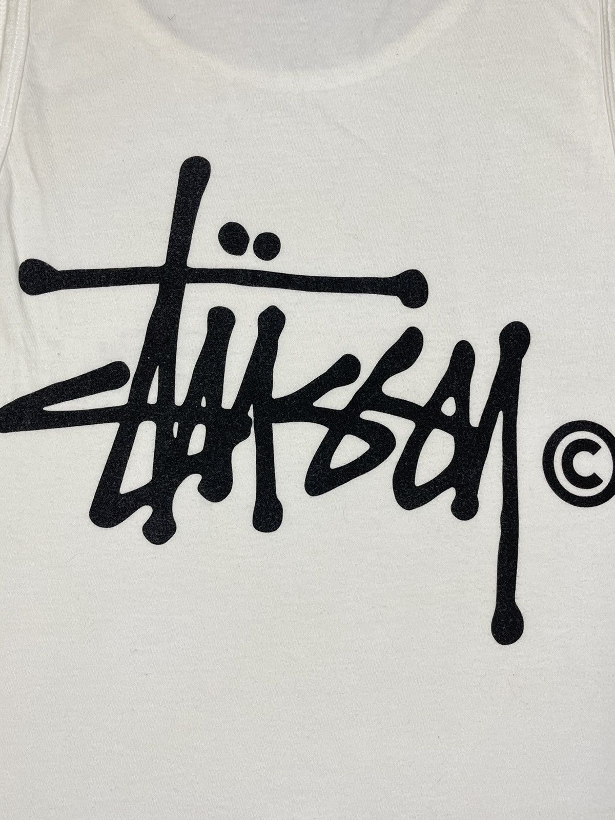 Stussy Vintage Stussy Tank Tops White Big Logo Y2K T Shirt Size L Size US L / EU 52-54 / 3 - 4 Thumbnail