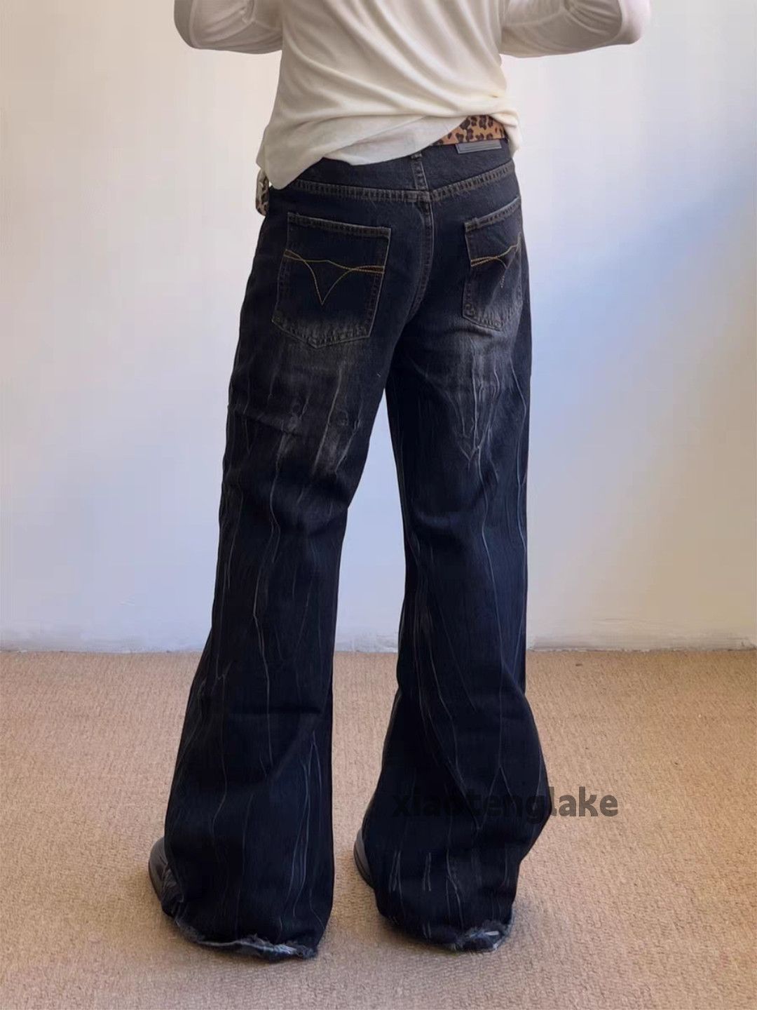 Jean xz vintage distressed faded punk hiphop y2k jeans Size US 33 - 7 Thumbnail