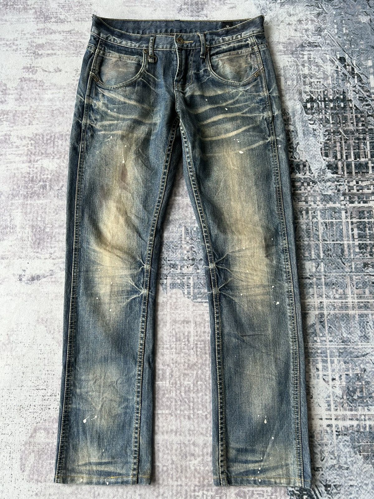 If Six Was Nine Y2k Painted Semantic Style Jeans Size US 32 / EU 48 - 3 Thumbnail
