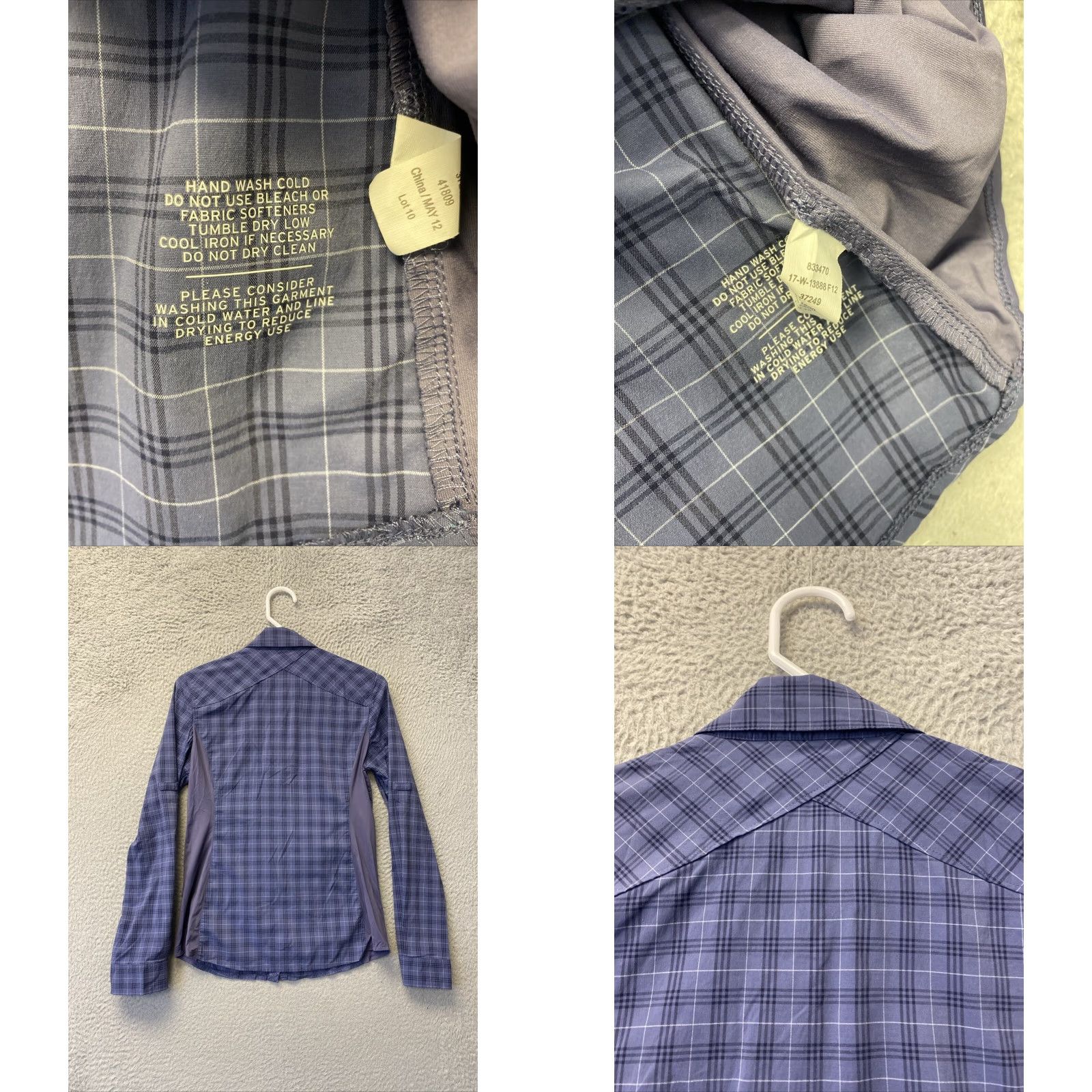 Vintage REI Shirt Womens XS Long Sleeve Pockets Button Front Casual Plaid 100-77 Lavender Blue Cotton Nylon Polyester Wool Knit Regulation Regular Cheap? Size XS / US 0-2 / IT 36-38 - 8 Thumbnail